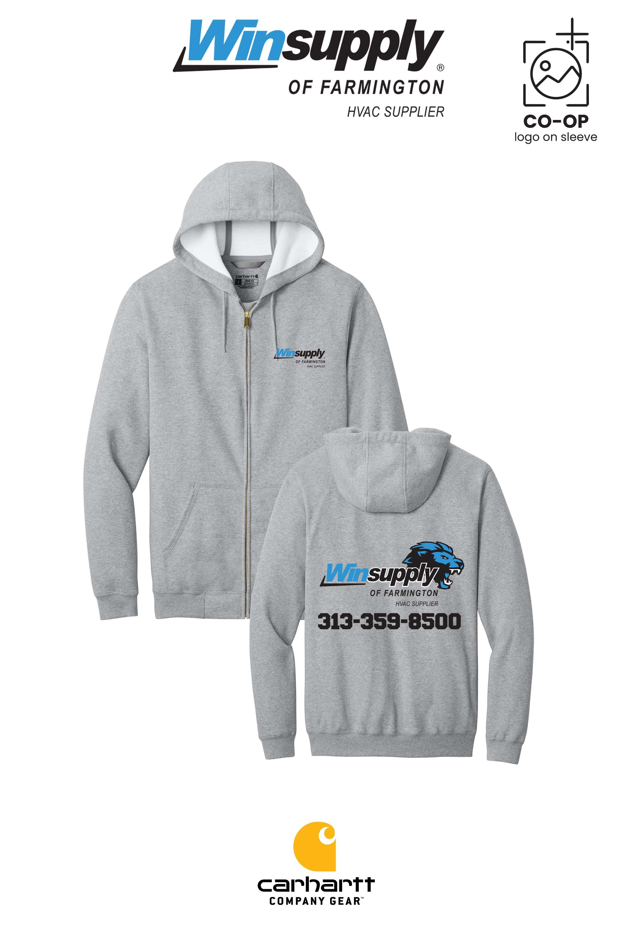 Carhartt® Midweight Hooded Zip-Front Sweatshirt - Winsupply of Farmington