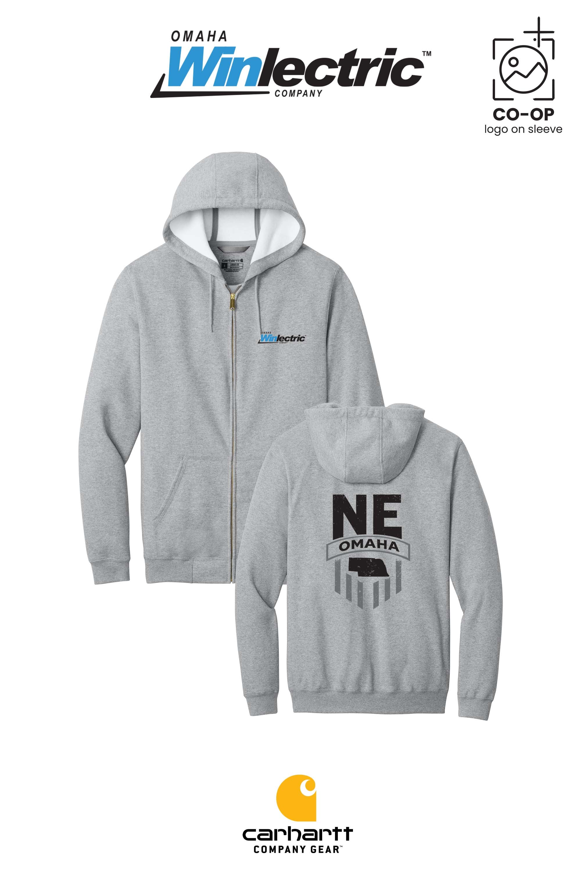 Carhartt® Midweight Hooded Zip-Front Sweatshirt - Omaha Winlectric