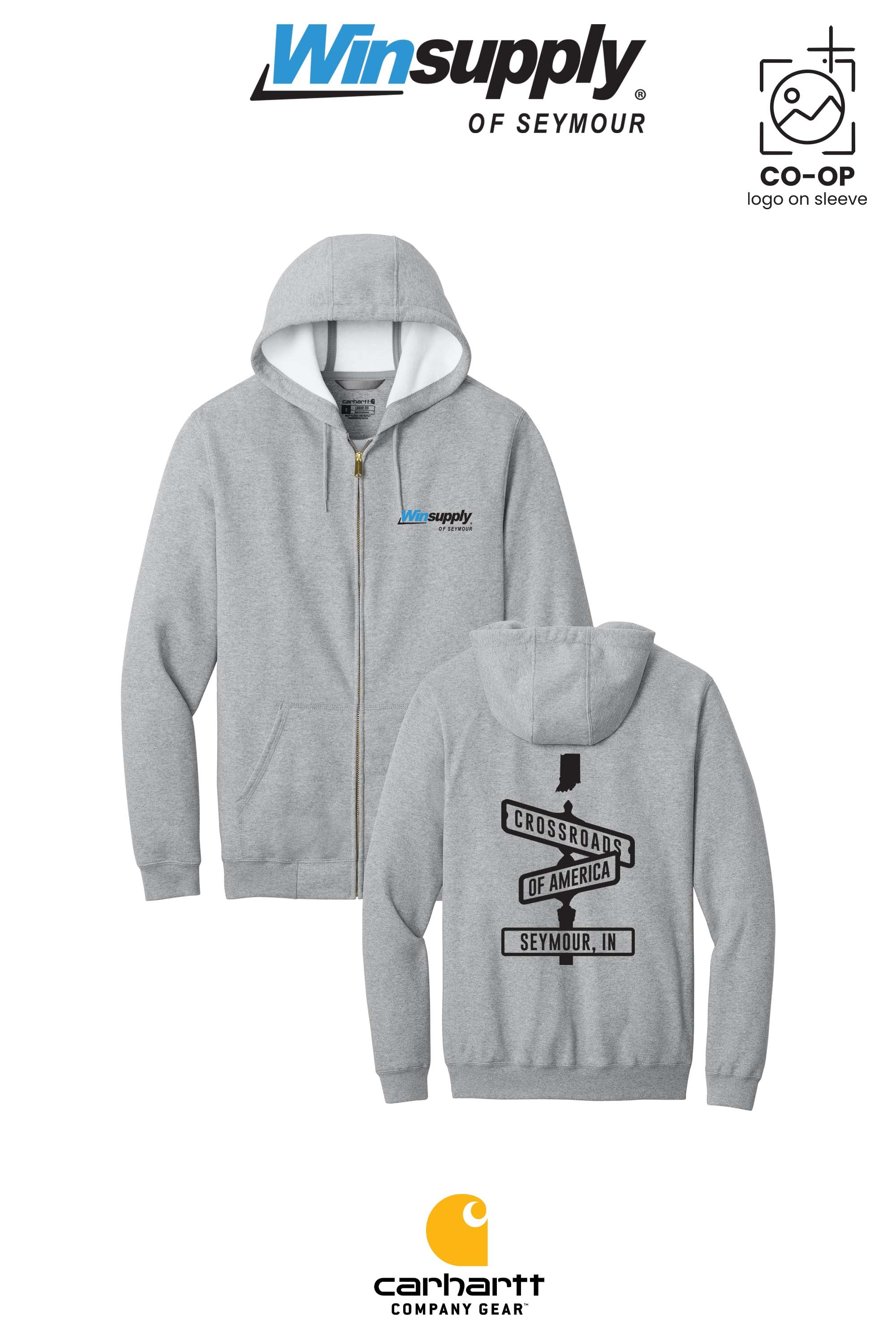 Carhartt® Midweight Hooded Zip-Front Sweatshirt - Winsupply of Seymour IN