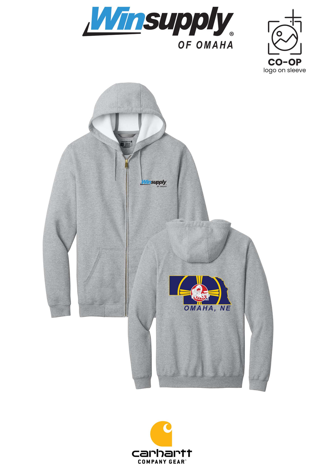 Carhartt® Midweight Hooded Zip-Front Sweatshirt - Winsupply of Omaha