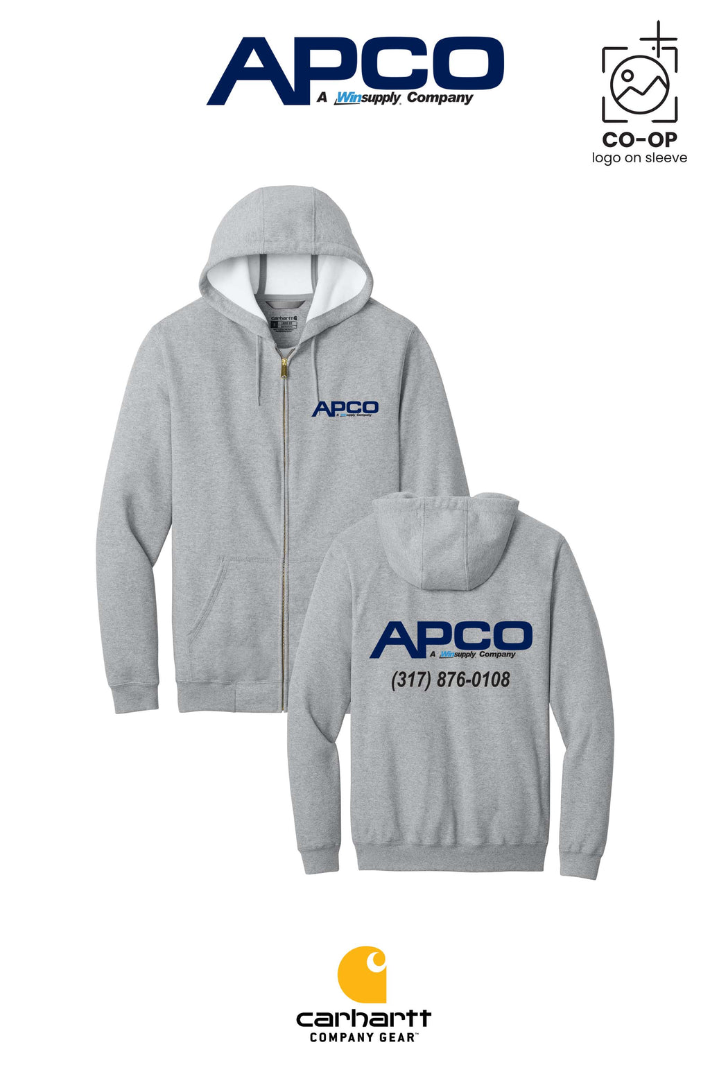 Carhartt® Midweight Hooded Zip-Front Sweatshirt - APCO Supply - Indianapolis