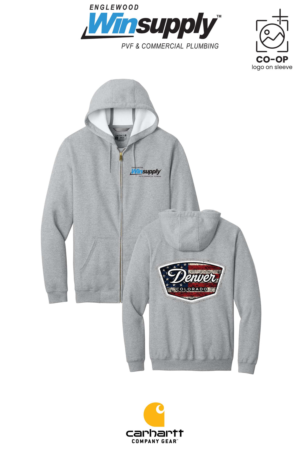 Carhartt® Midweight Hooded Zip-Front Sweatshirt - Englewood Winsupply