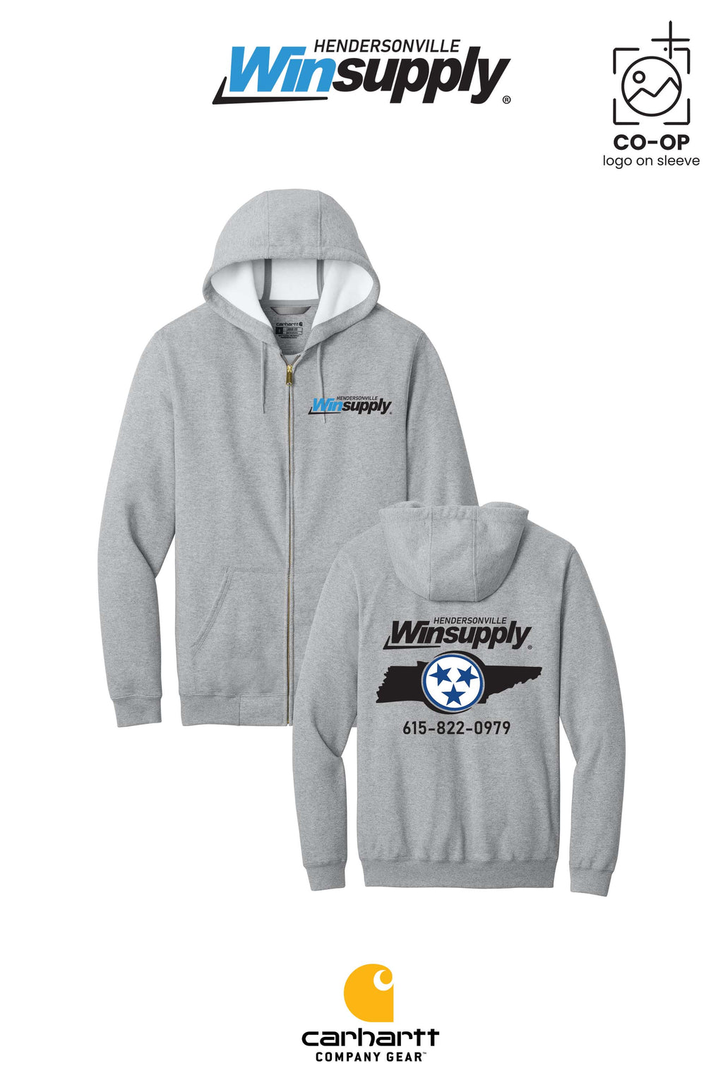 Carhartt® Midweight Hooded Zip-Front Sweatshirt - Winsupply of Hendersonville