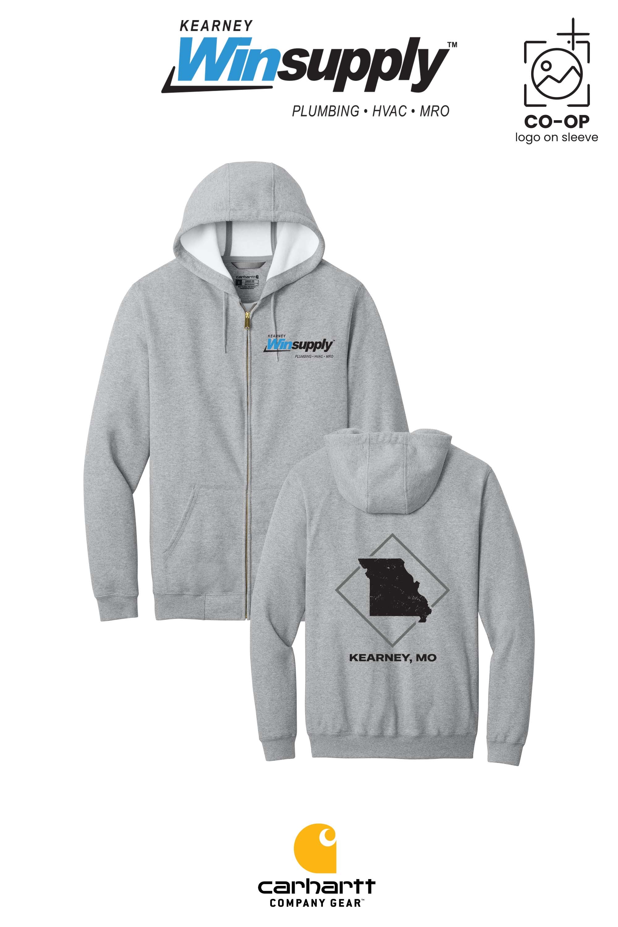 Carhartt® Midweight Hooded Zip-Front Sweatshirt - Kearney Winsupply