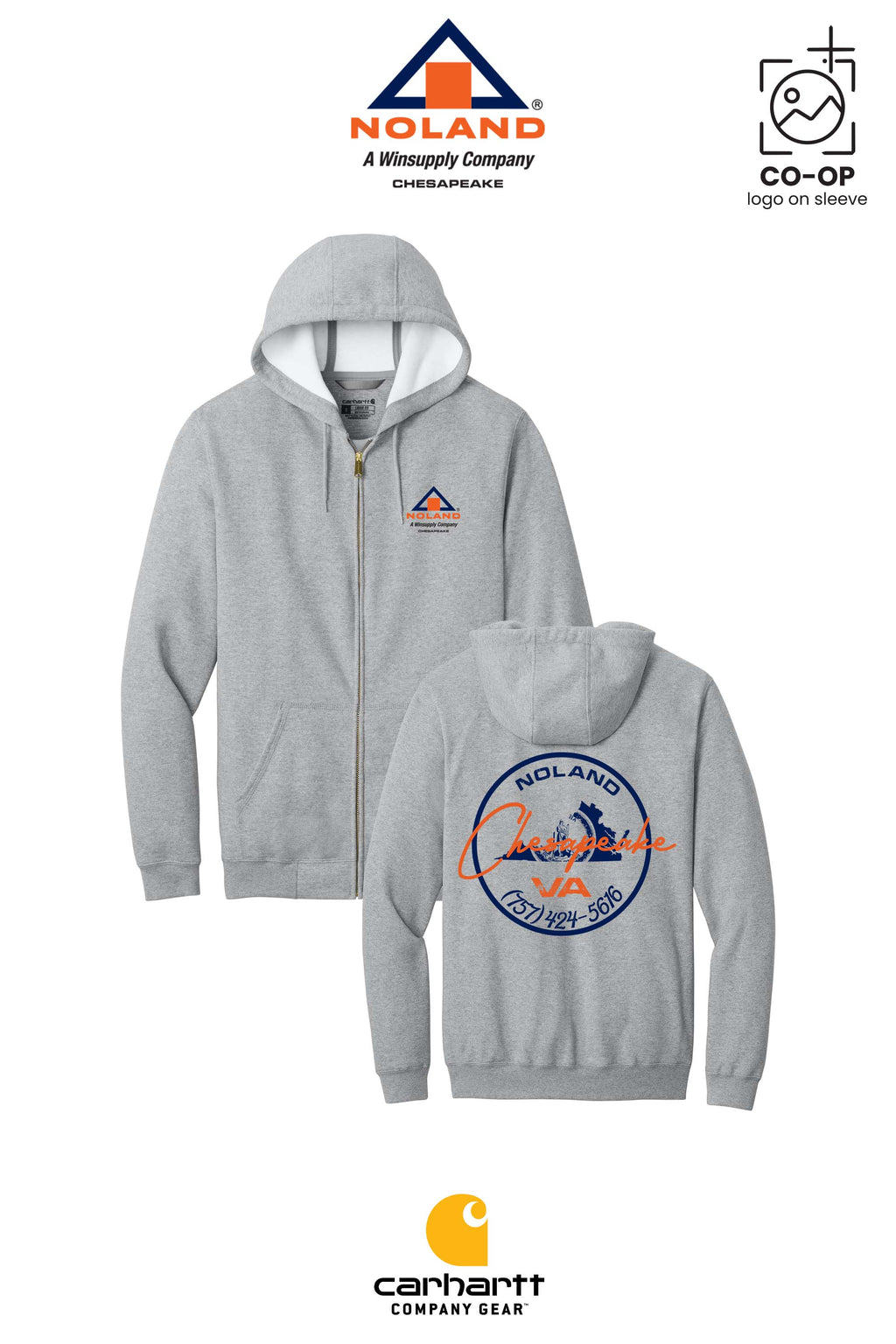 Carhartt® Midweight Hooded Zip-Front Sweatshirt - Noland Company Chesapeake