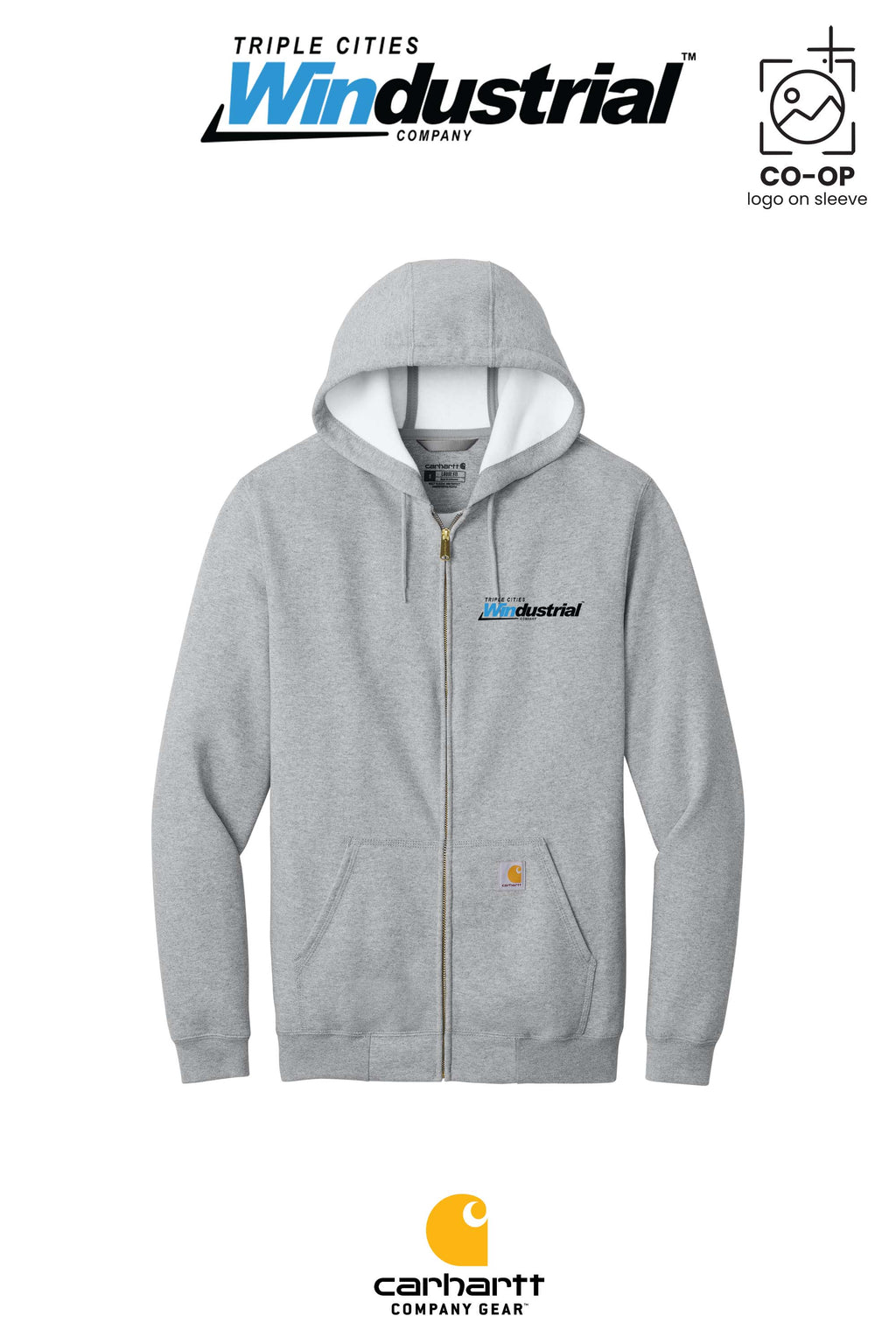 Carhartt® Midweight Hooded Zip-Front Sweatshirt - Windustrial Triple Cities (Left Chest Only)