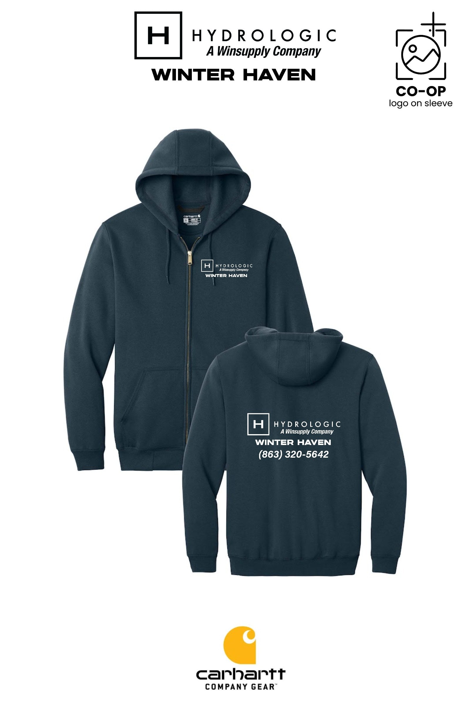 Carhartt® Midweight Hooded Zip-Front Sweatshirt - Winsupply of Winter Haven