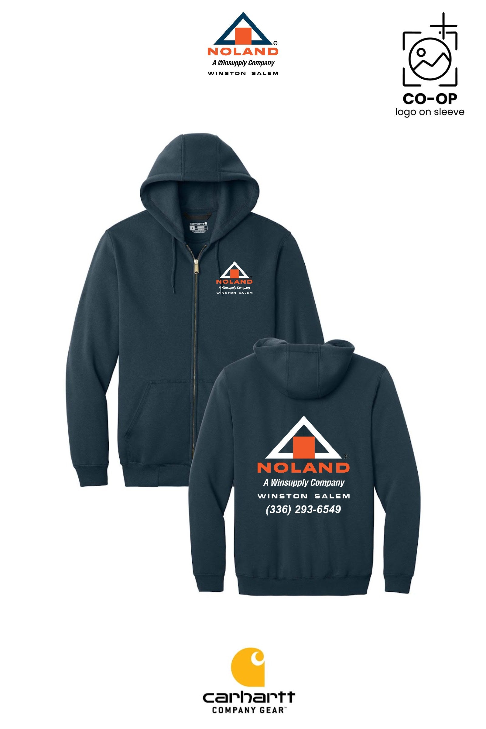 Carhartt® Midweight Hooded Zip-Front Sweatshirt - Winston Salem Noland