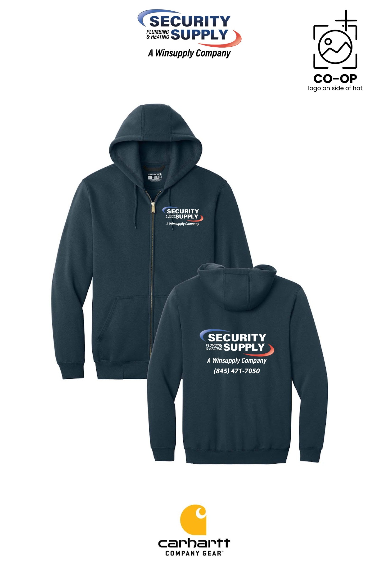 Carhartt® Midweight Hooded Zip-Front Sweatshirt - Security Plumbing & Heating Supply - Poughkeepsie, NY