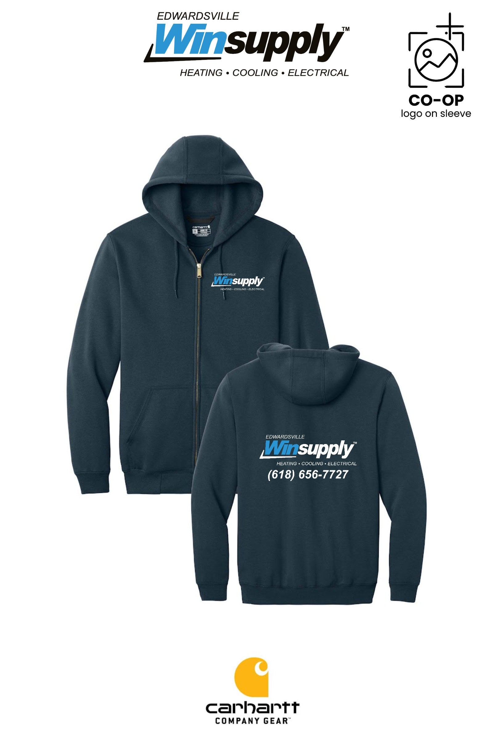 Carhartt® Midweight Hooded Zip-Front Sweatshirt - Edwardsville Winsupply