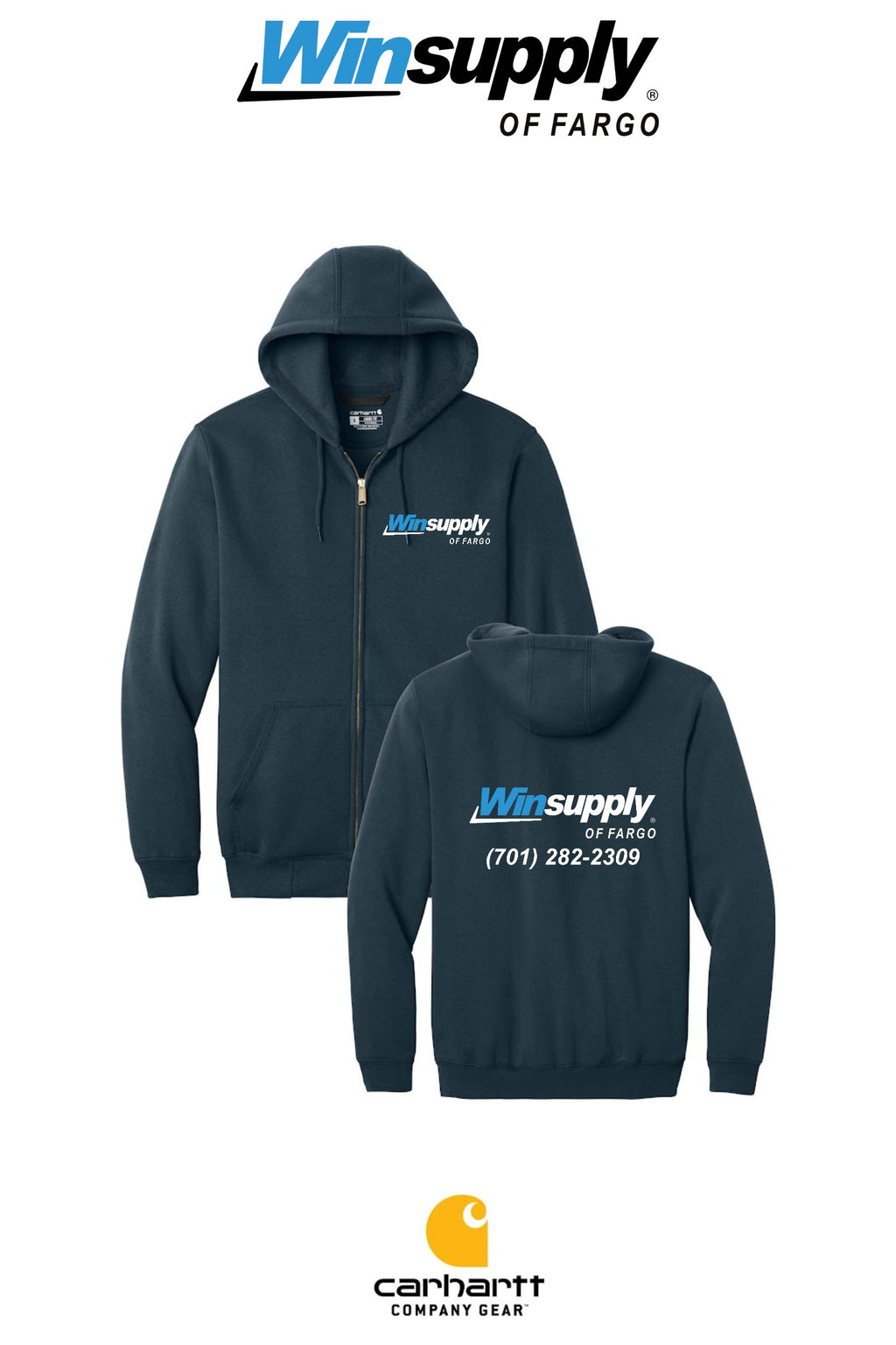 Carhartt® Midweight Hooded Zip-Front Sweatshirt - Winsupply of Fargo