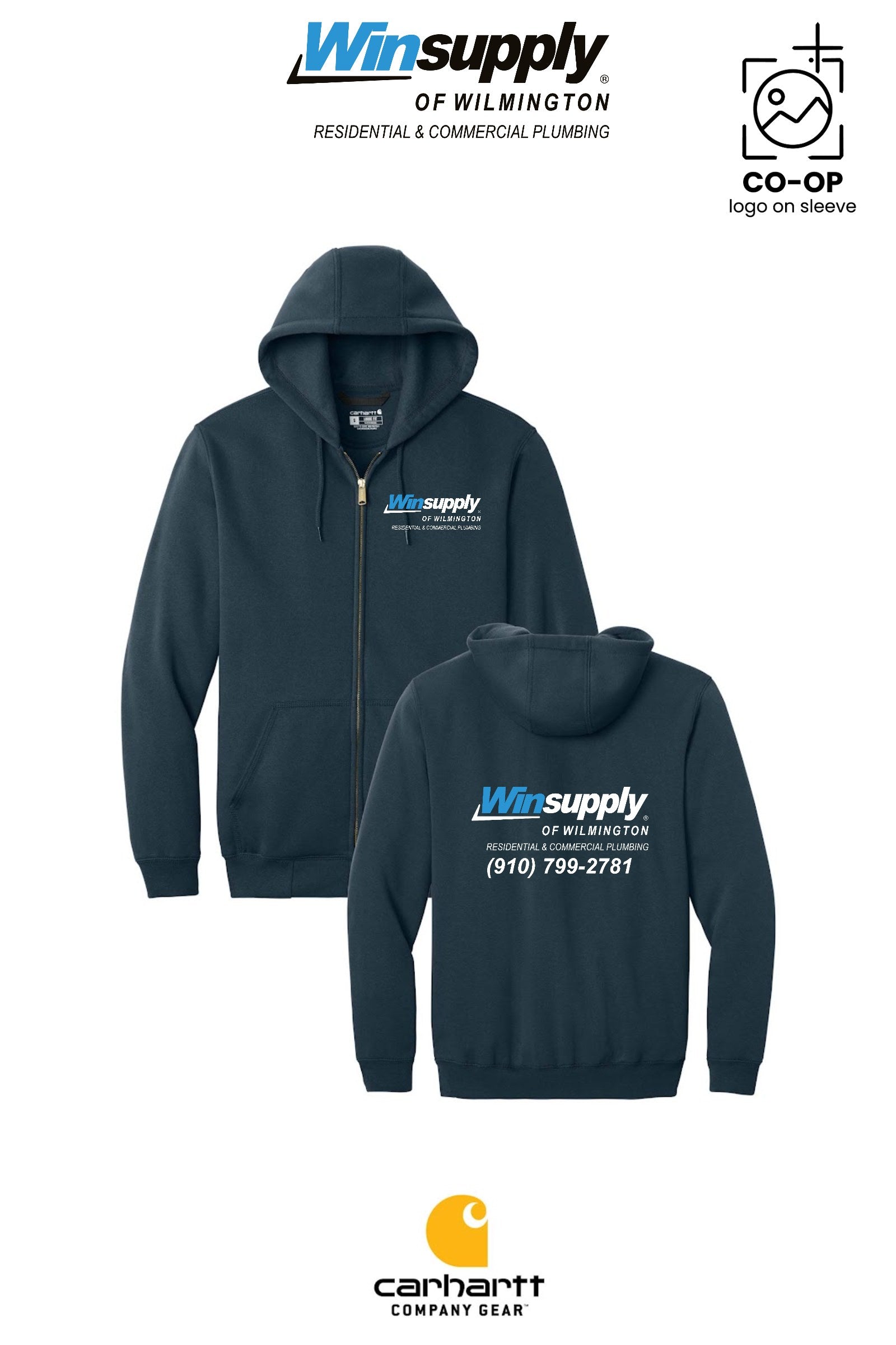 Carhartt® Midweight Hooded Zip-Front Sweatshirt - Winsupply of Wilmington