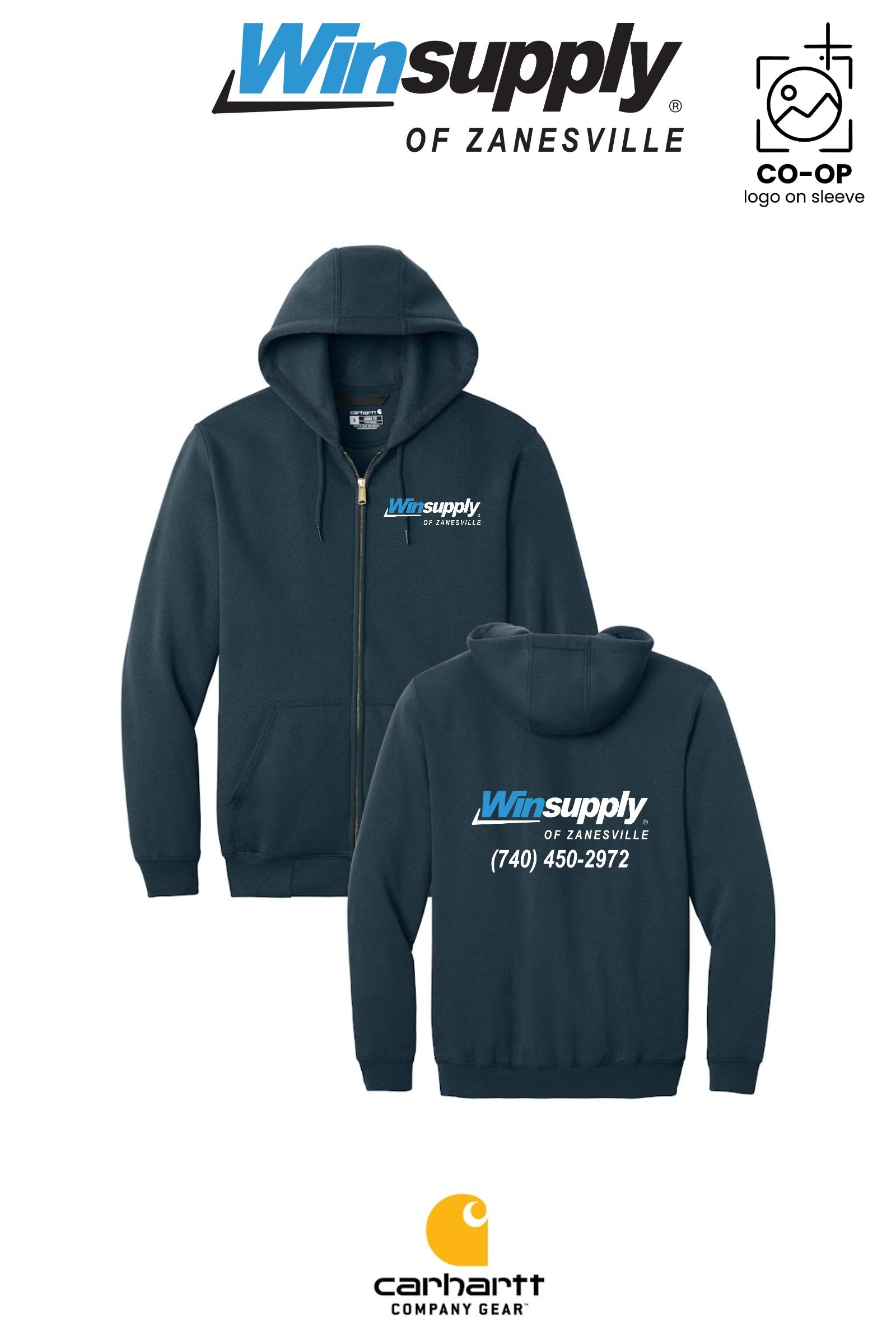 Carhartt® Midweight Hooded Zip-Front Sweatshirt - Winsupply of Zanesville