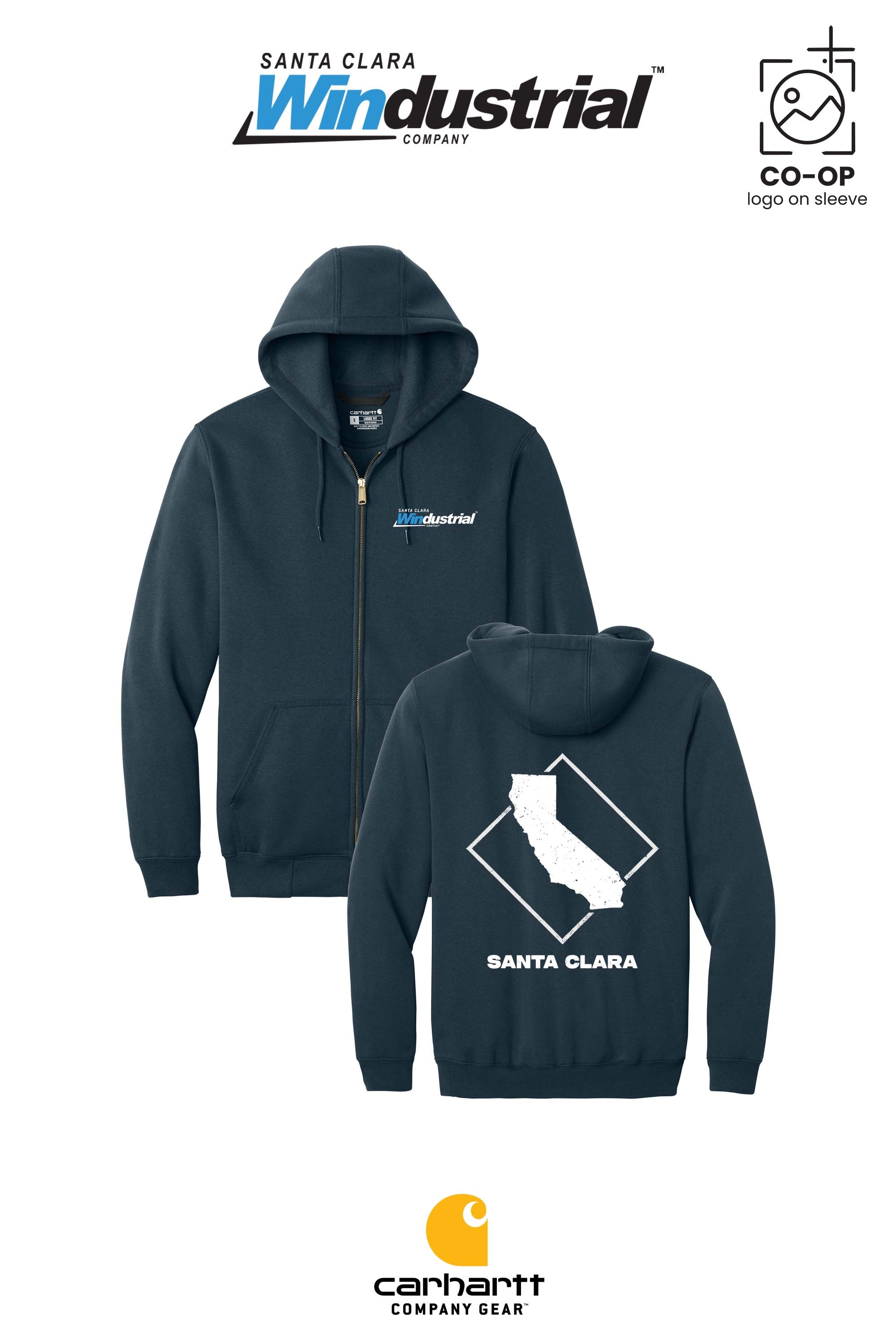 Carhartt® Midweight Hooded Zip-Front Sweatshirt - Santa Clara Windustrial