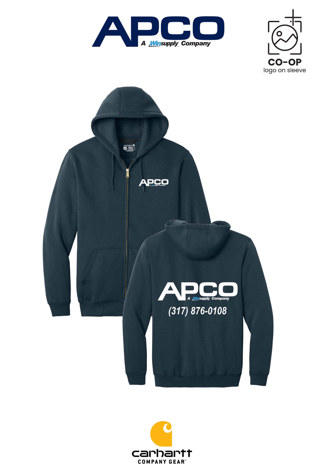 Carhartt® Midweight Hooded Zip-Front Sweatshirt - APCO Supply - Indianapolis
