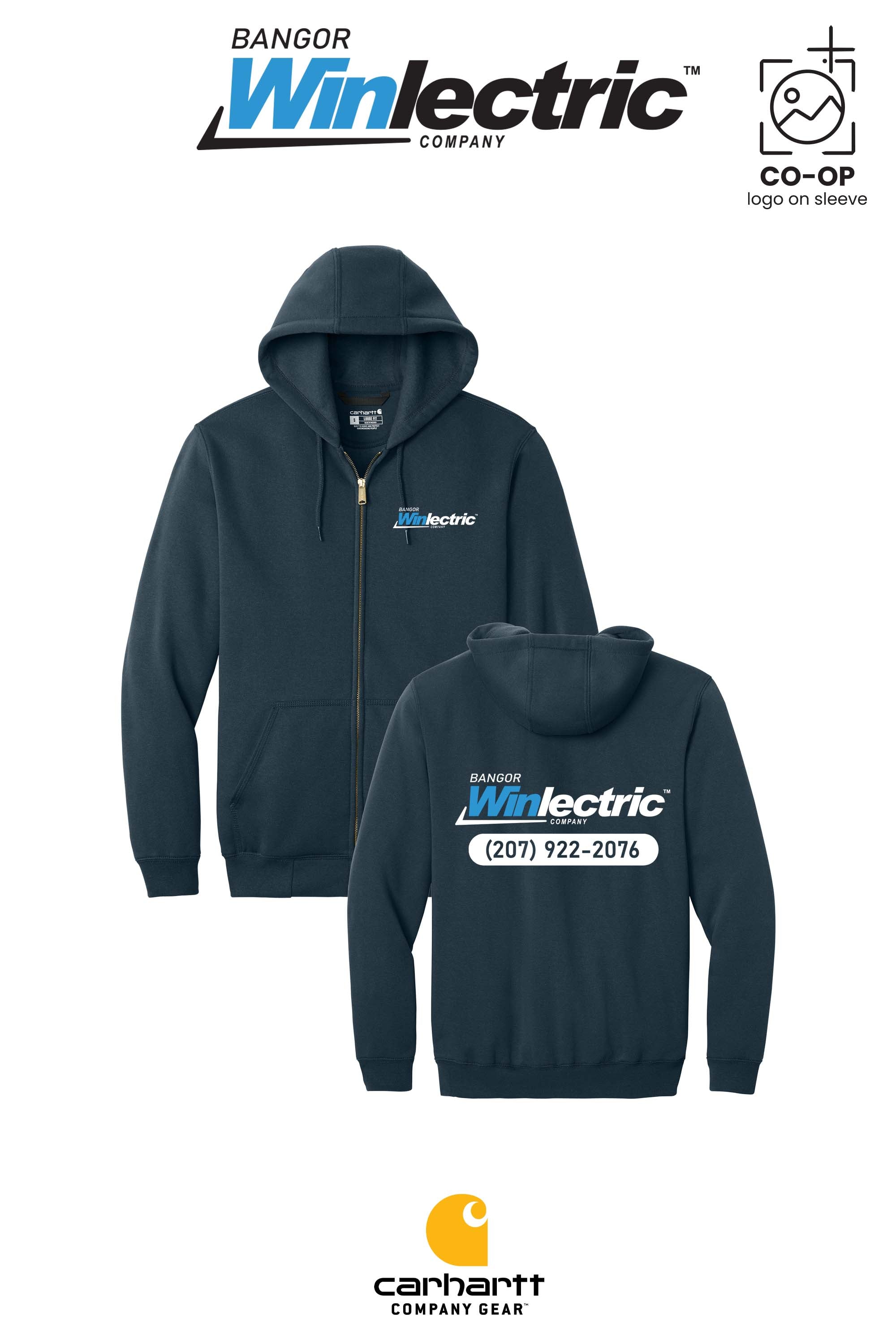 Carhartt® Midweight Hooded Zip-Front Sweatshirt - Winlectric Bangor