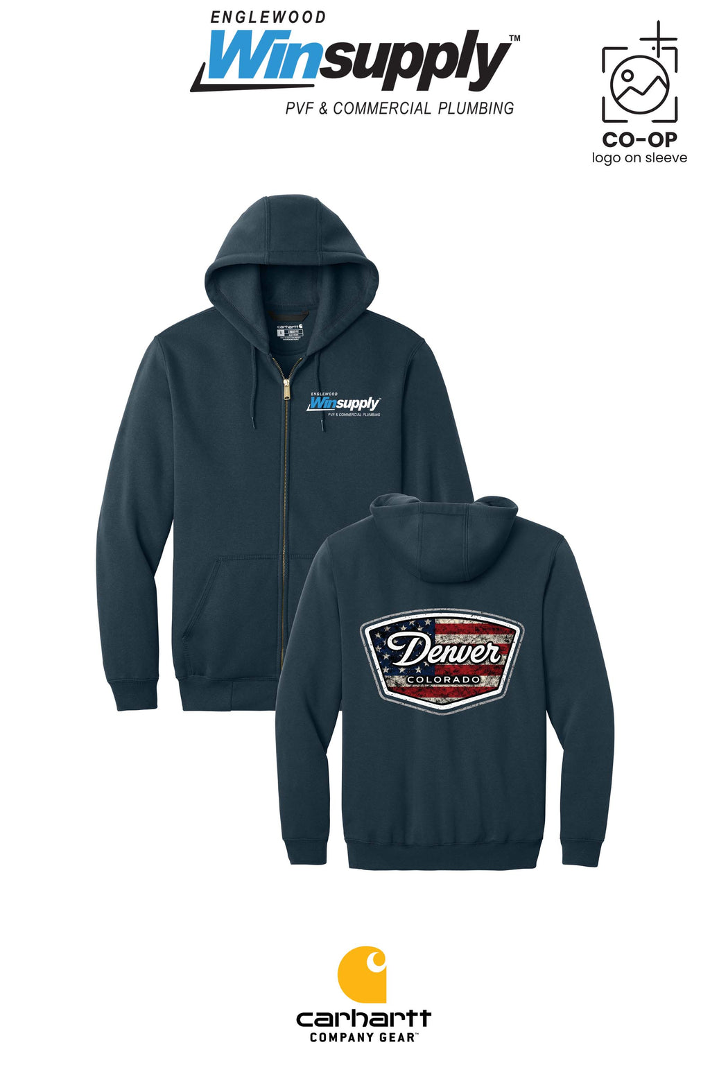 Carhartt® Midweight Hooded Zip-Front Sweatshirt - Englewood Winsupply