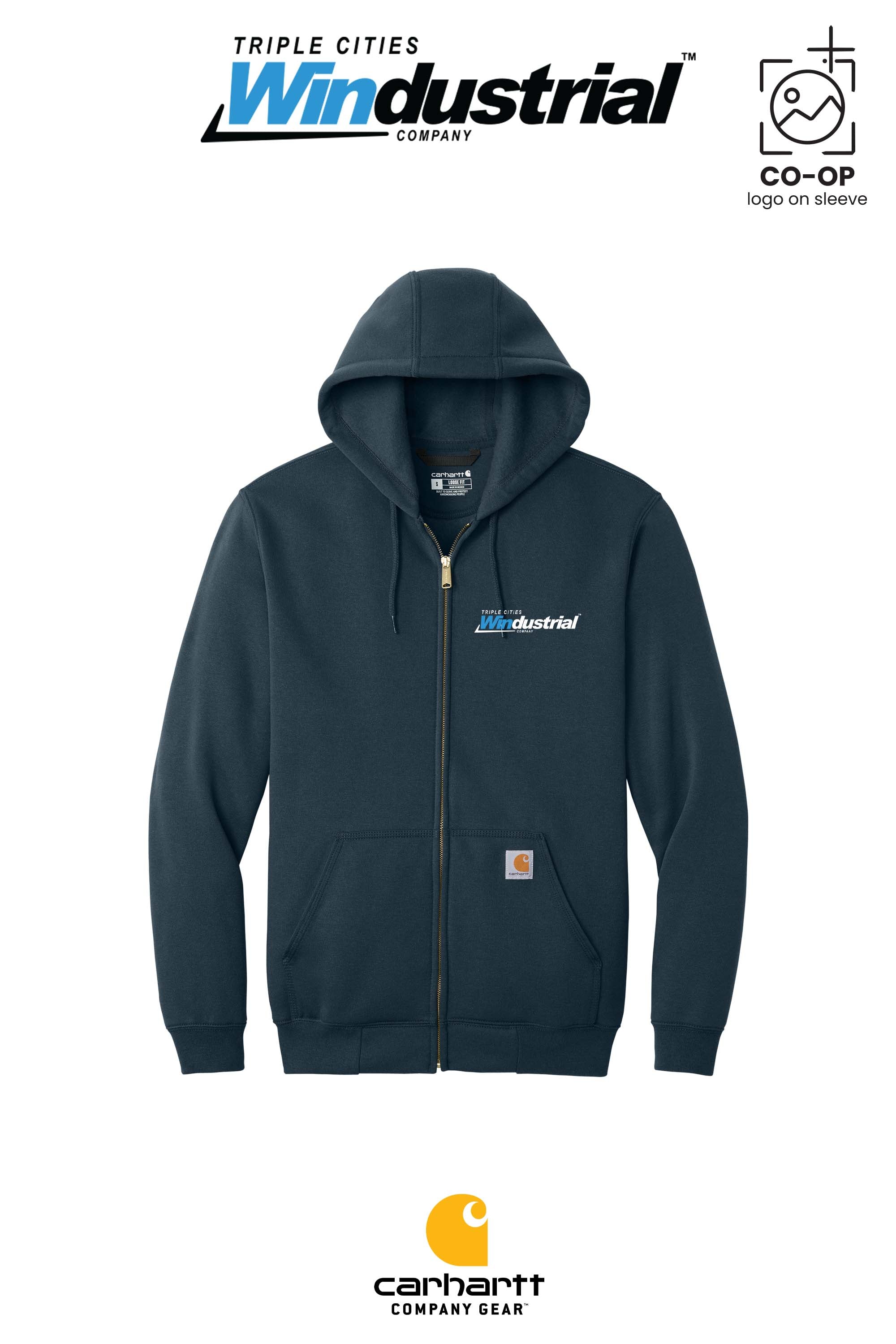 Carhartt® Midweight Hooded Zip-Front Sweatshirt - Windustrial Triple Cities (Left Chest Only)