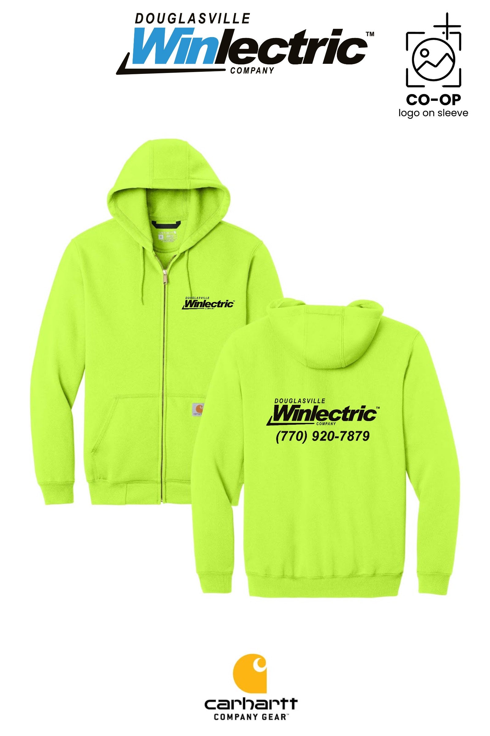 Carhartt® Midweight Hooded Zip-Front Sweatshirt - Douglasville Winlectric
