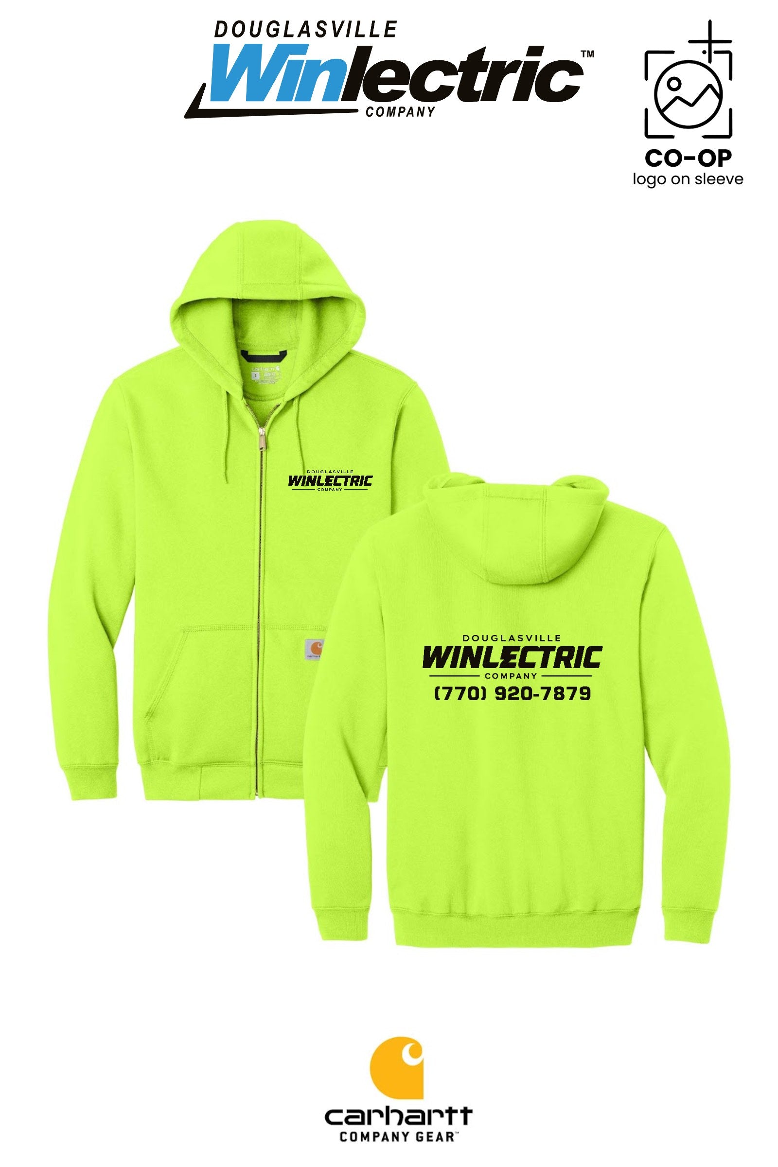 Carhartt® Midweight Hooded Zip-Front Sweatshirt - Douglasville Winlectric