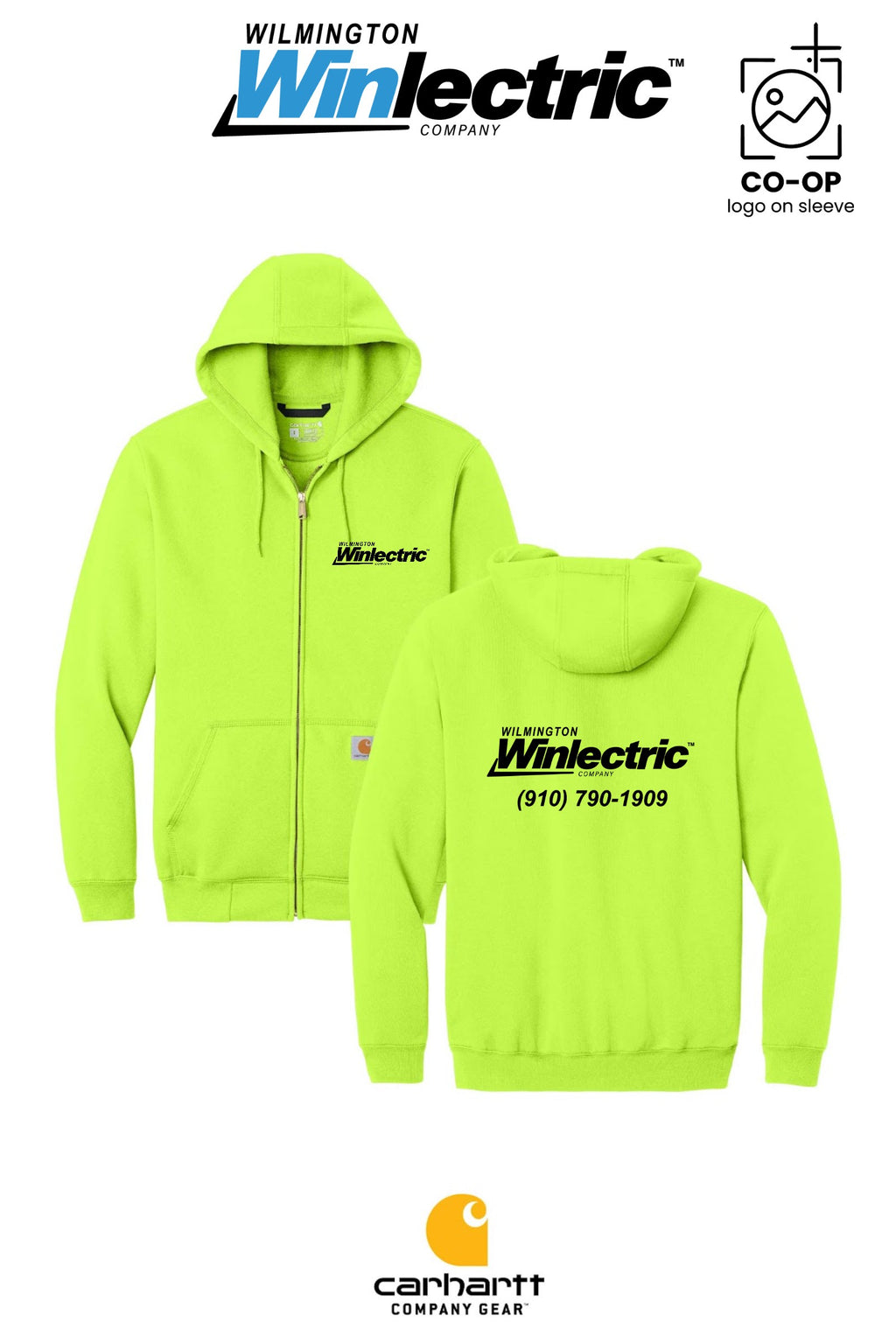 Carhartt® Midweight Hooded Zip-Front Sweatshirt - Wilmington Winlectric