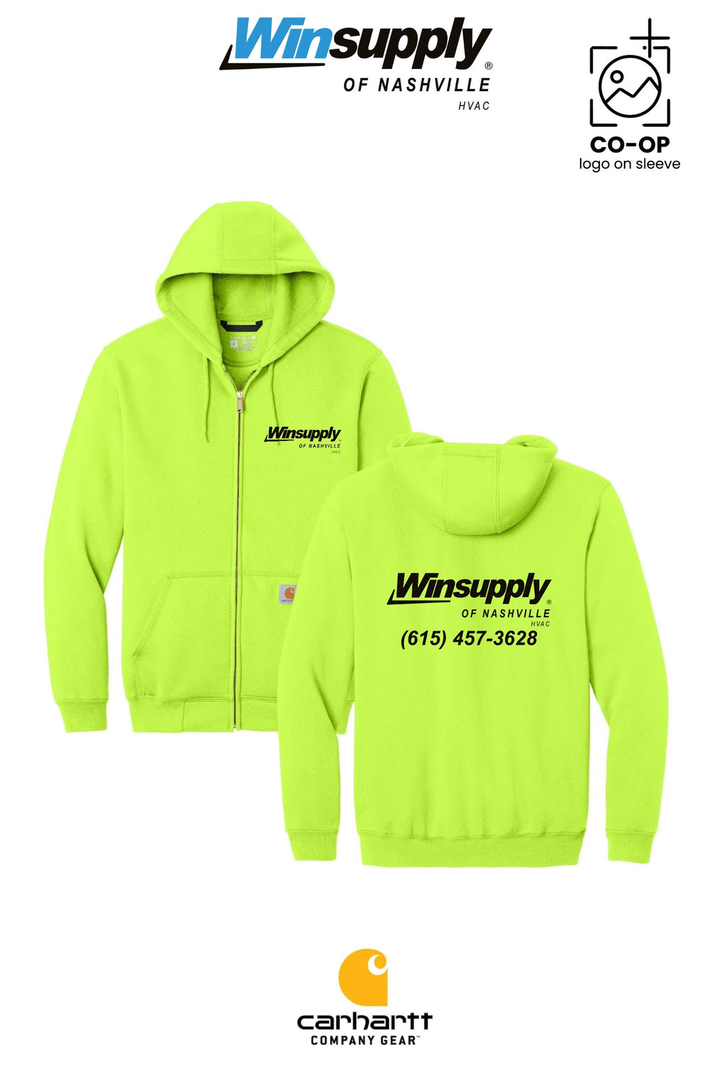 Carhartt® Midweight Hooded Zip-Front Sweatshirt - Winsupply of Nashville HVAC