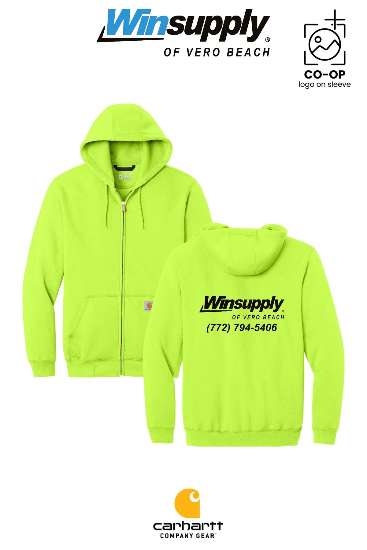 Carhartt® Midweight Hooded Zip-Front Sweatshirt - Winsupply of Vero Beach
