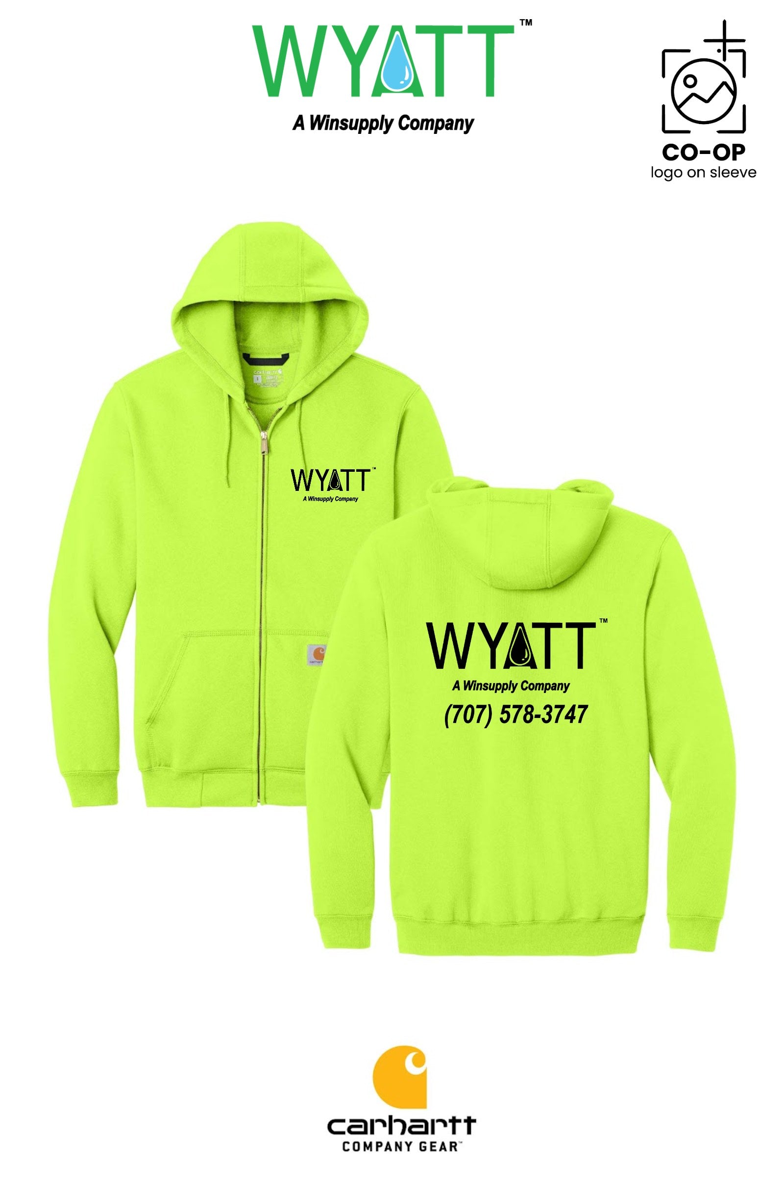 Carhartt® Midweight Hooded Zip-Front Sweatshirt - Wyatt Irrigation of Santa Rosa
