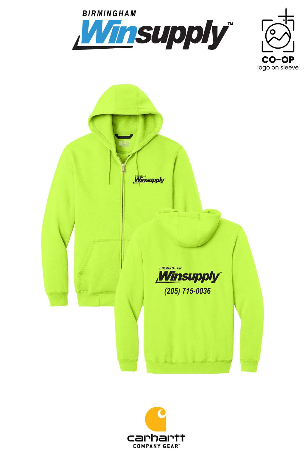 Carhartt® Midweight Hooded Zip-Front Sweatshirt - Birmingham Winsupply