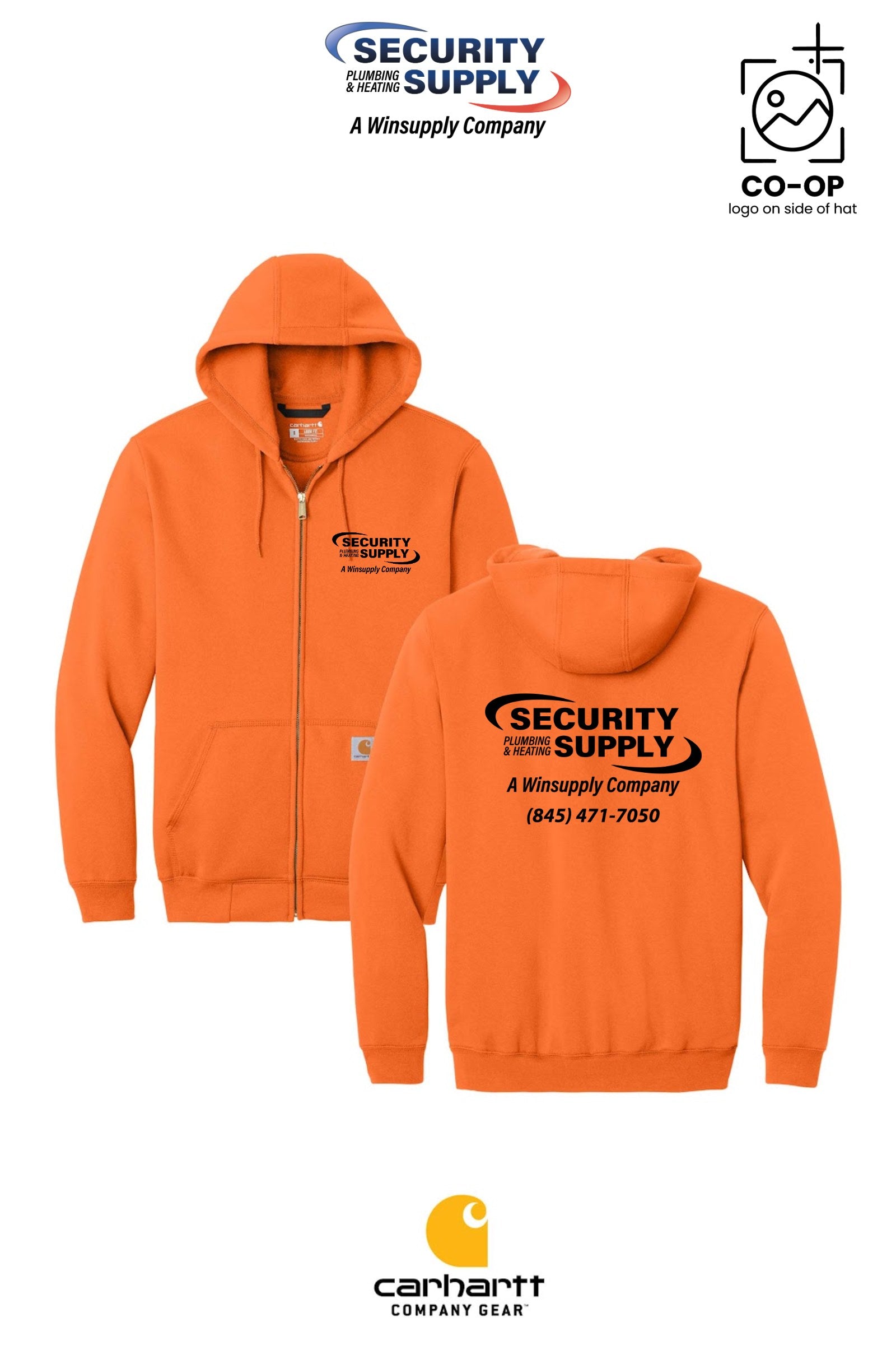 Carhartt® Midweight Hooded Zip-Front Sweatshirt - Security Plumbing & Heating Supply - Poughkeepsie, NY
