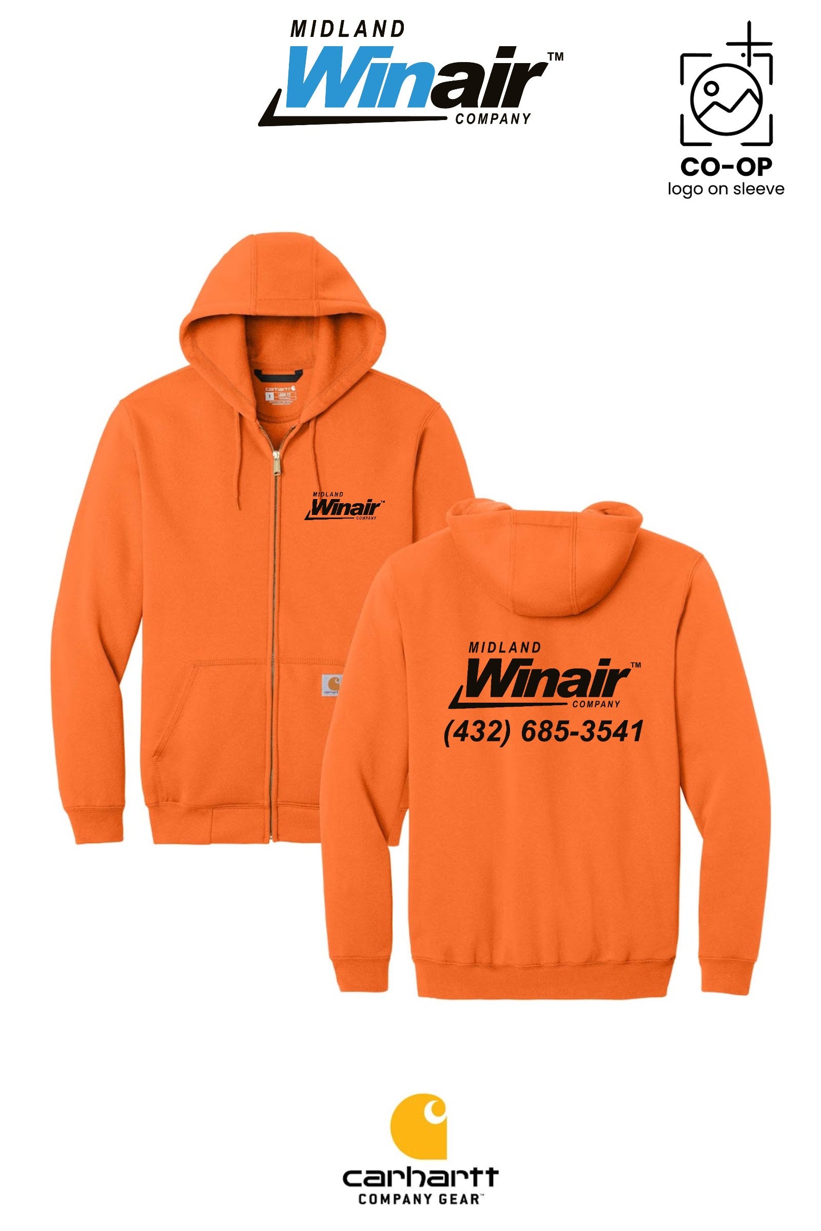 Carhartt® Midweight Hooded Zip-Front Sweatshirt - Midland Winair