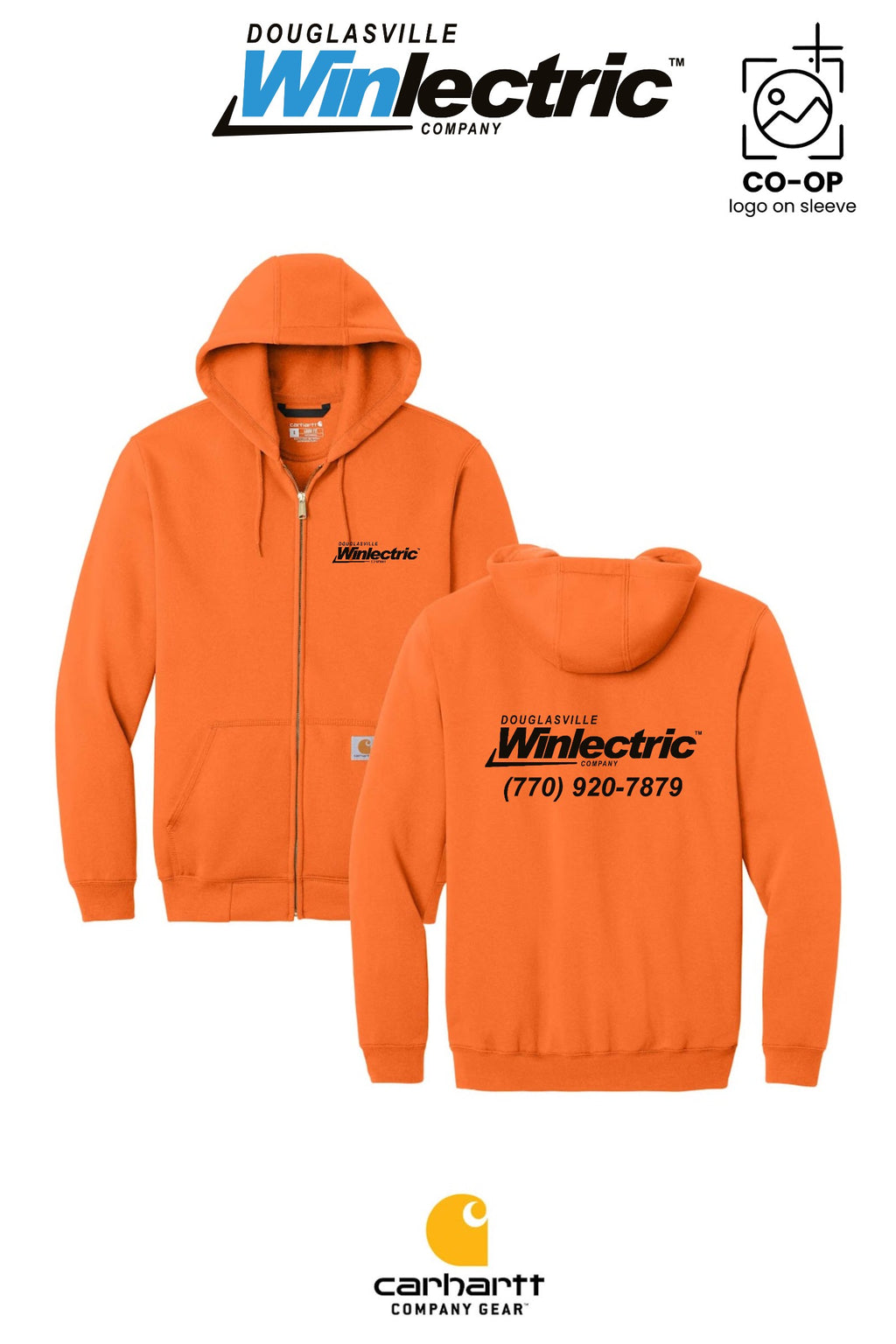 Carhartt® Midweight Hooded Zip-Front Sweatshirt - Douglasville Winlectric