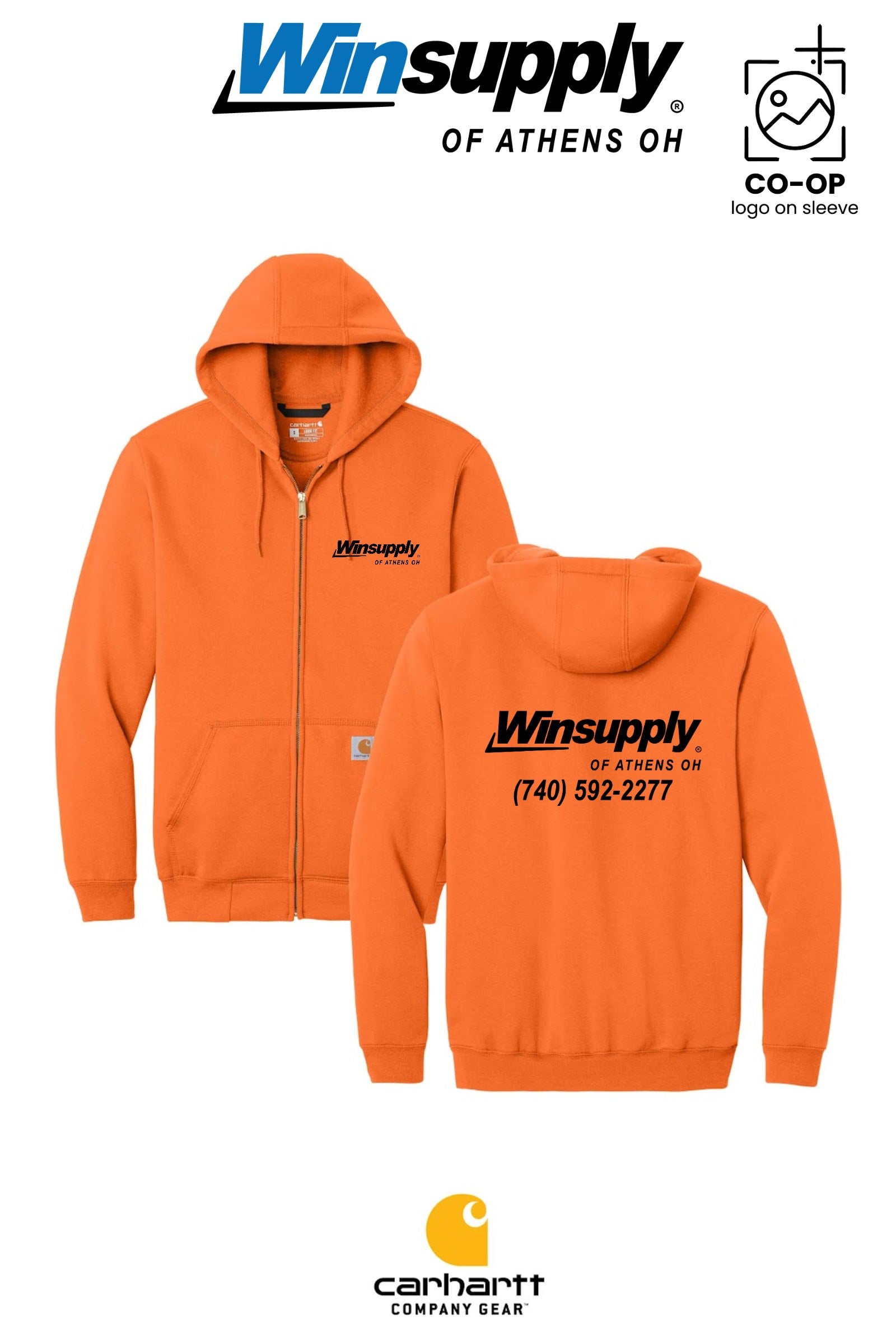 Carhartt® Midweight Hooded Zip-Front Sweatshirt - Winsupply of Athens OH