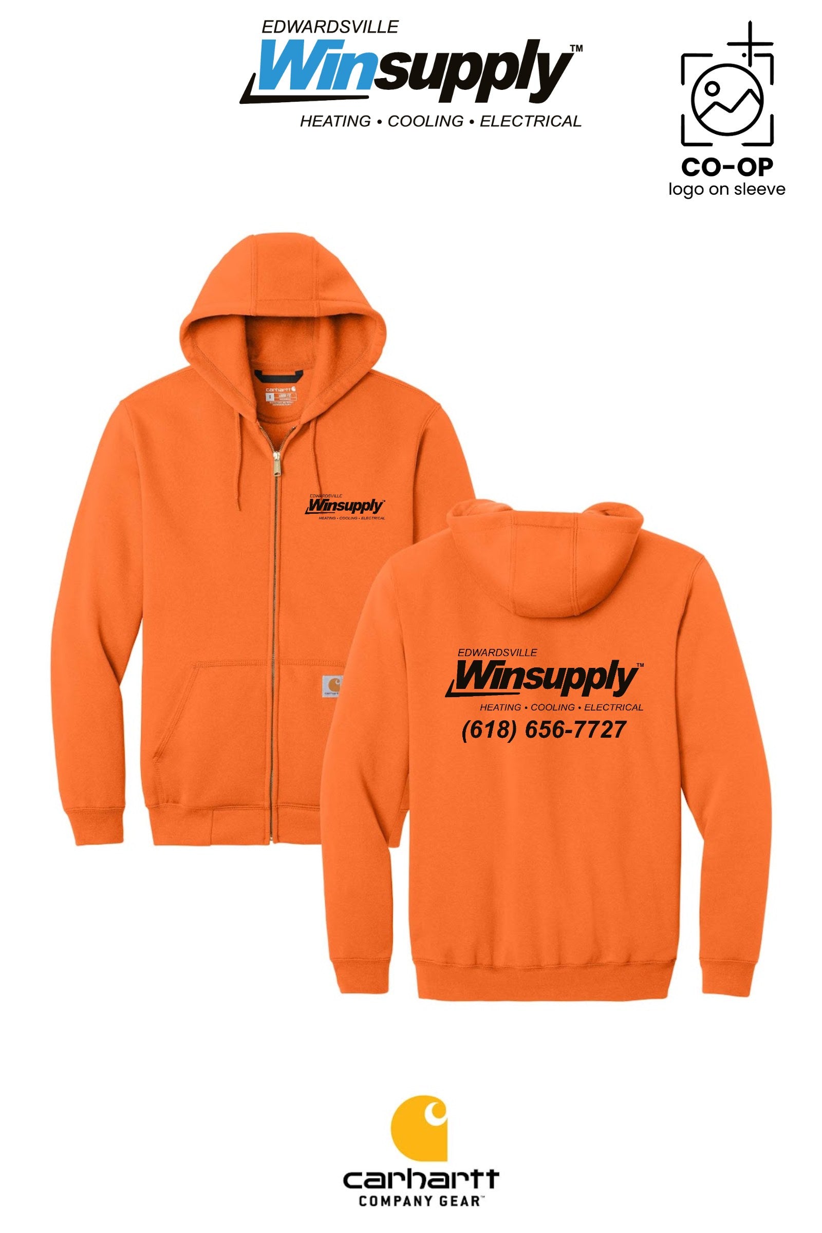 Carhartt® Midweight Hooded Zip-Front Sweatshirt - Edwardsville Winsupply