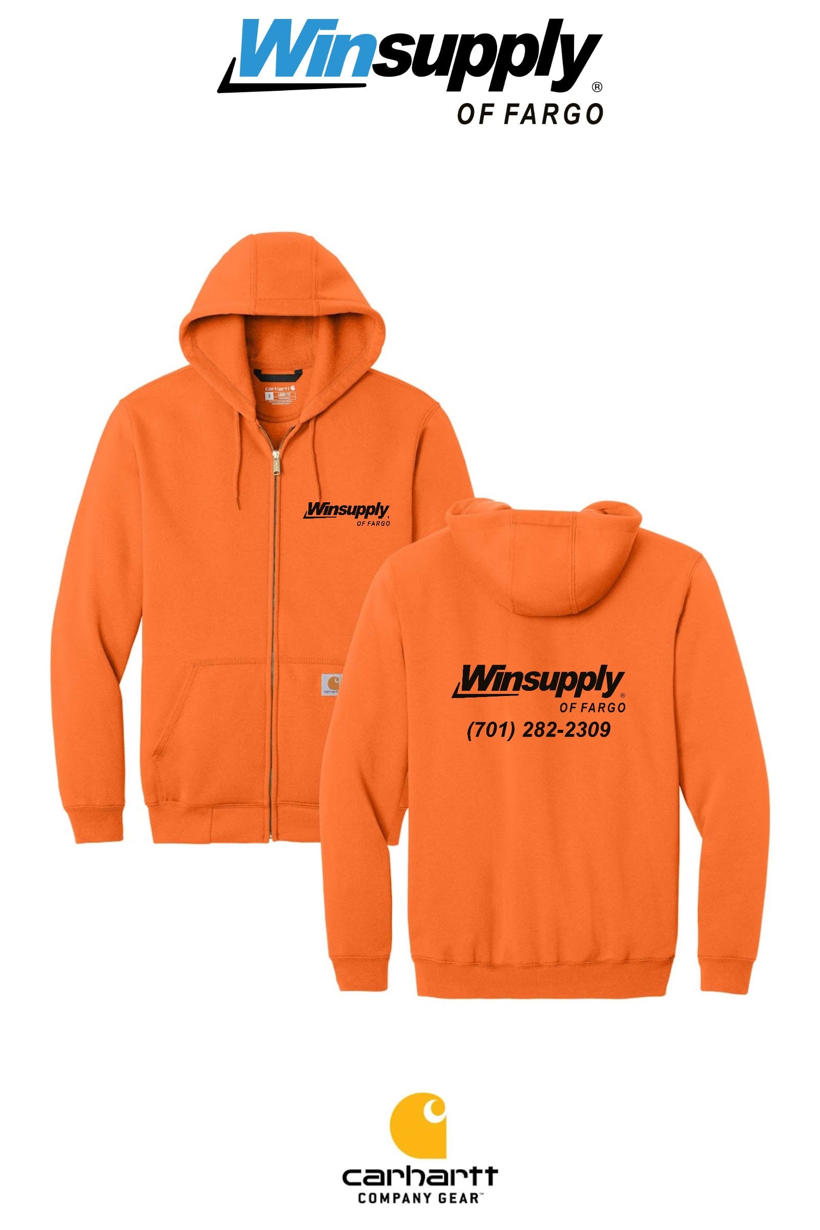 Carhartt® Midweight Hooded Zip-Front Sweatshirt - Winsupply of Fargo