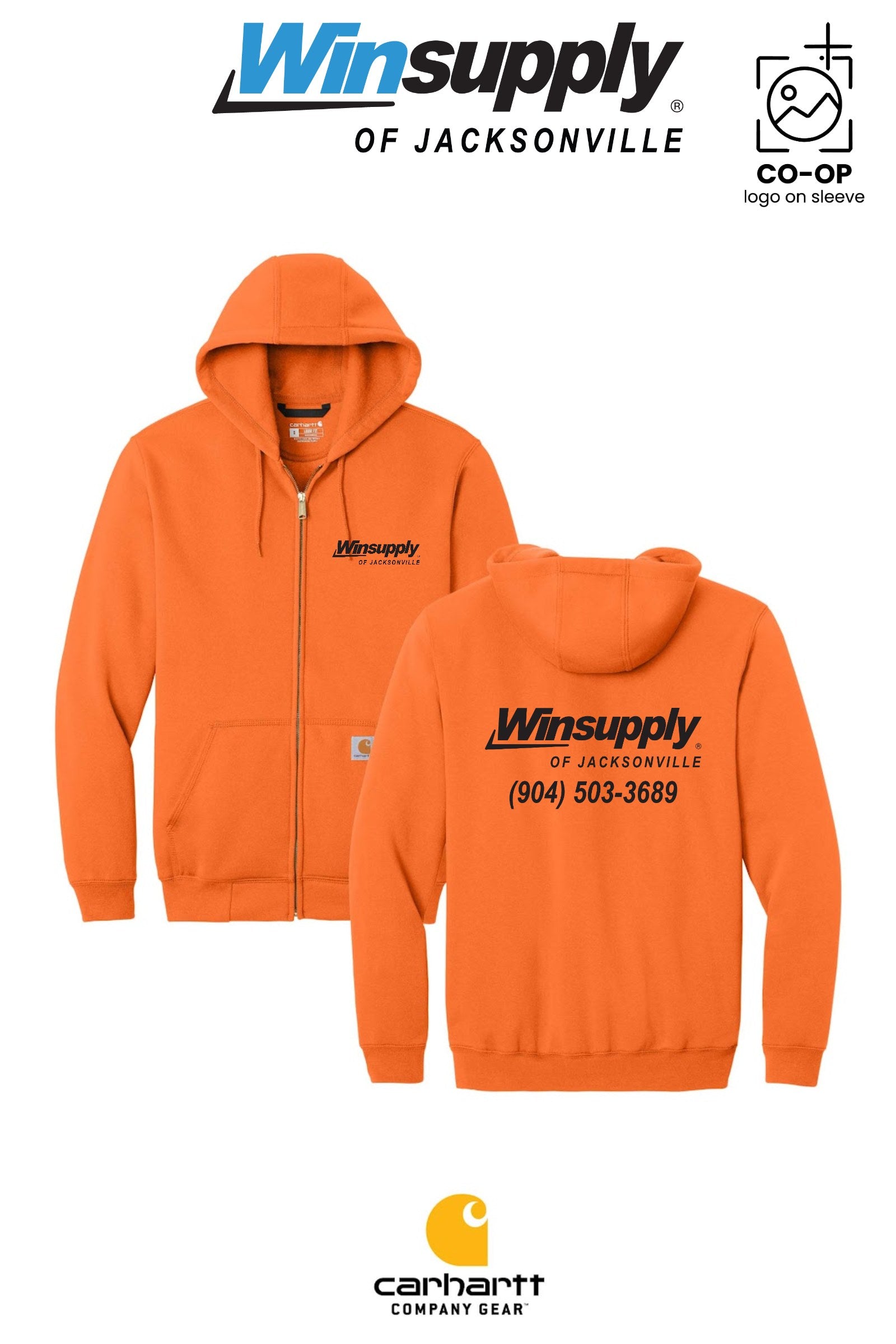 Carhartt® Midweight Hooded Zip-Front Sweatshirt - Winsupply of Jacksonville