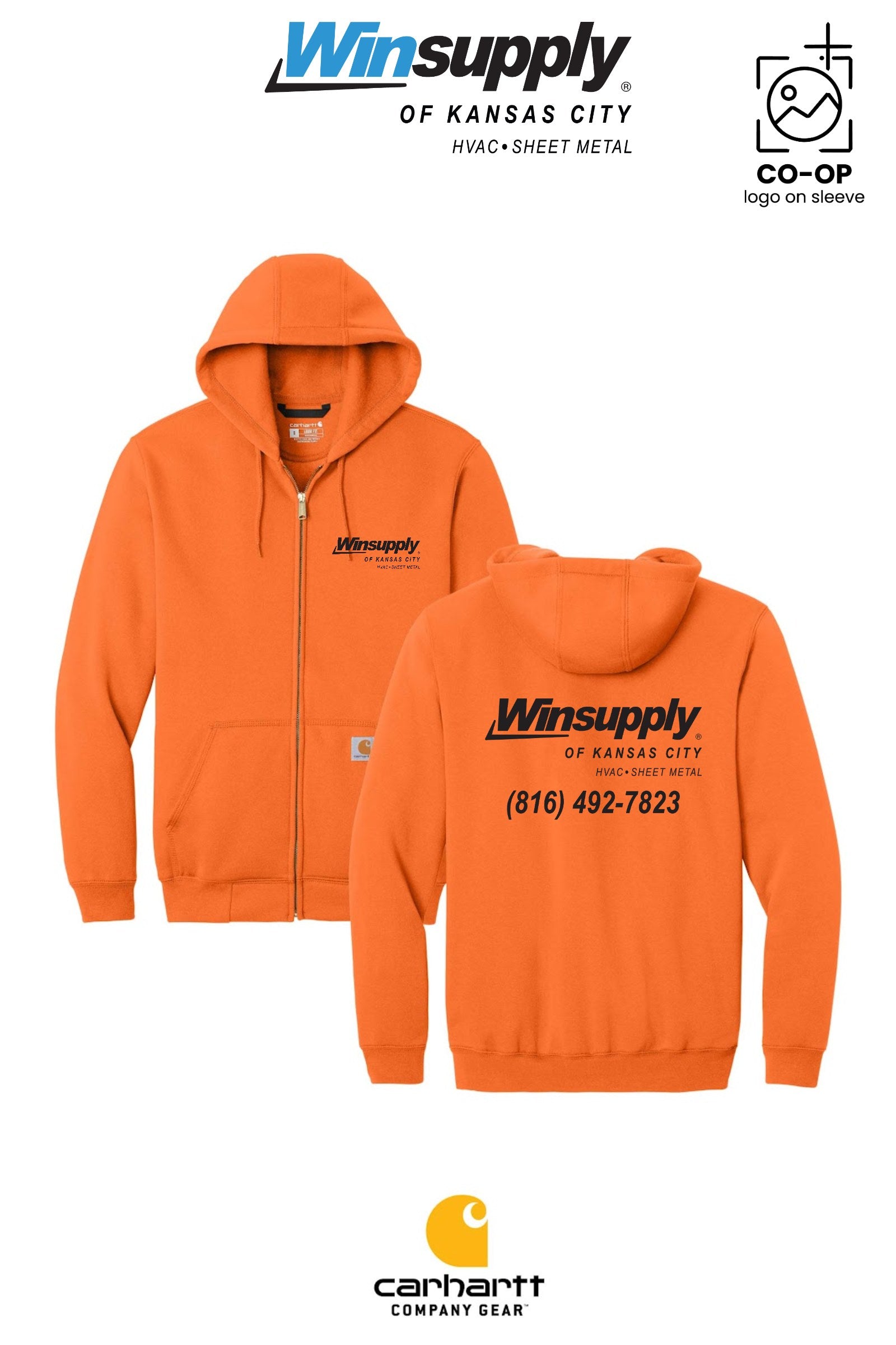 Carhartt® Midweight Hooded Zip-Front Sweatshirt - Winsupply of Kansas City