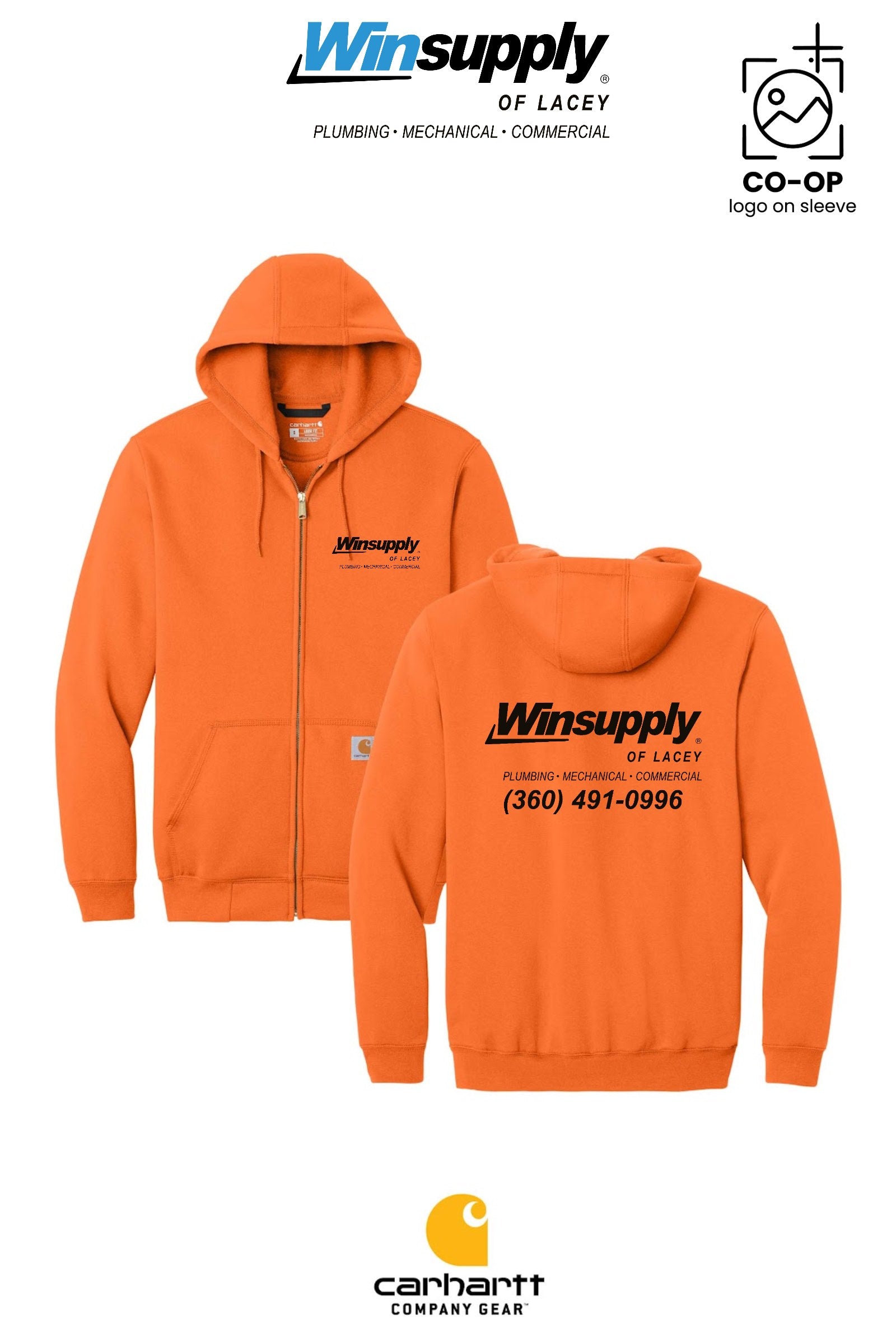 Carhartt® Midweight Hooded Zip-Front Sweatshirt - Winsupply of Lacey