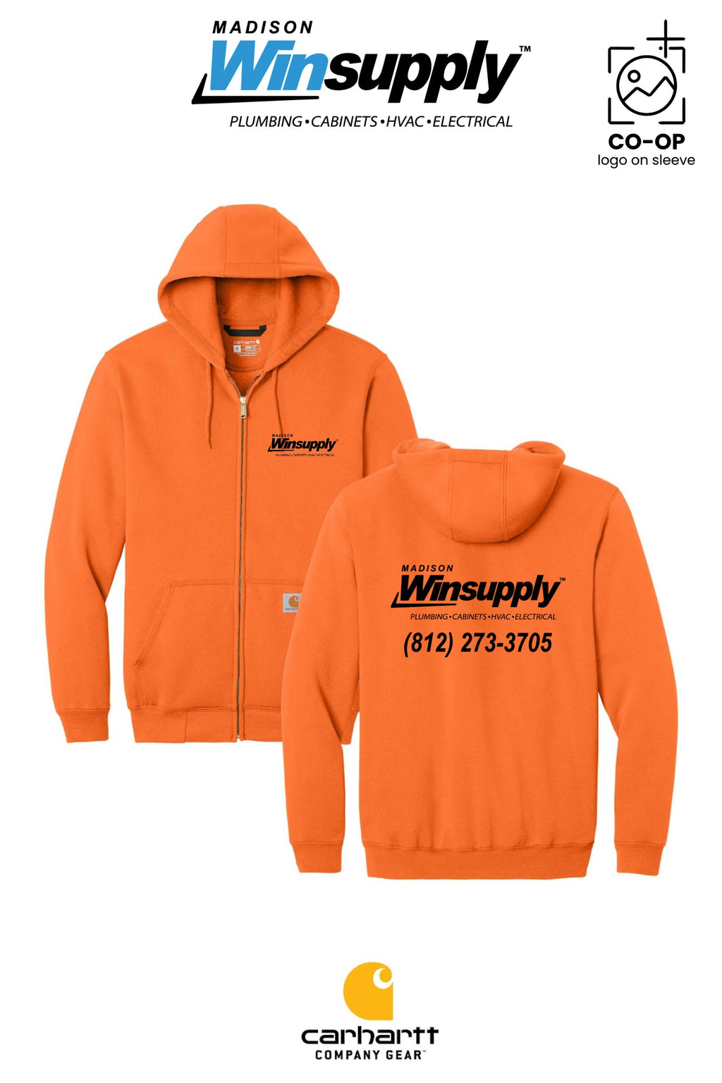 Carhartt® Midweight Hooded Zip-Front Sweatshirt - Madison Winsupply