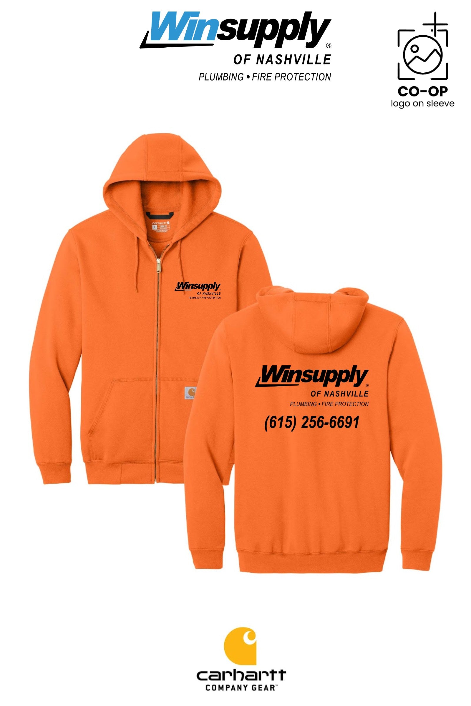 Carhartt® Midweight Hooded Zip-Front Sweatshirt - Winsupply of Nashville