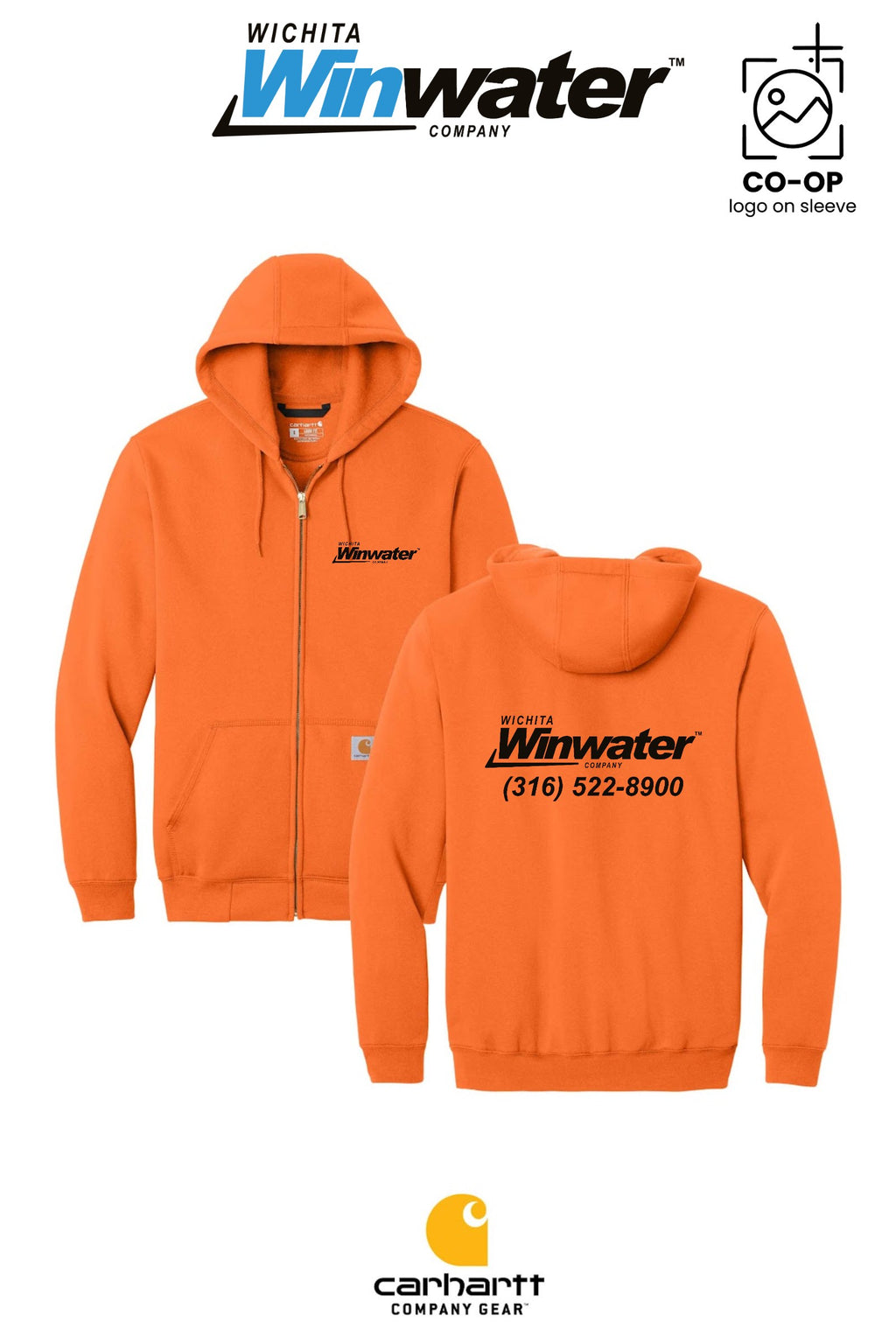 Carhartt® Midweight Hooded Zip-Front Sweatshirt - Wichita Winwater