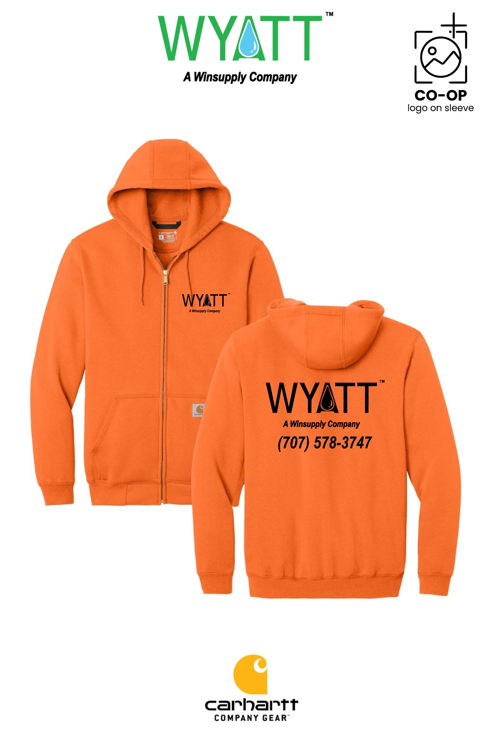 Carhartt® Midweight Hooded Zip-Front Sweatshirt - Wyatt Irrigation of Santa Rosa