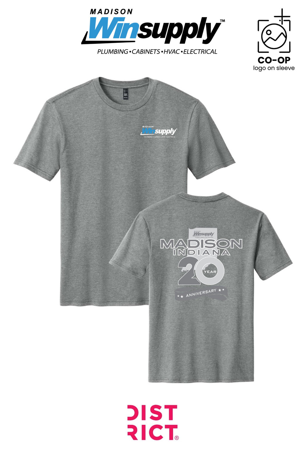 Perfect Blend® CVC Tee - Madison Winsupply - 20 Years Logo