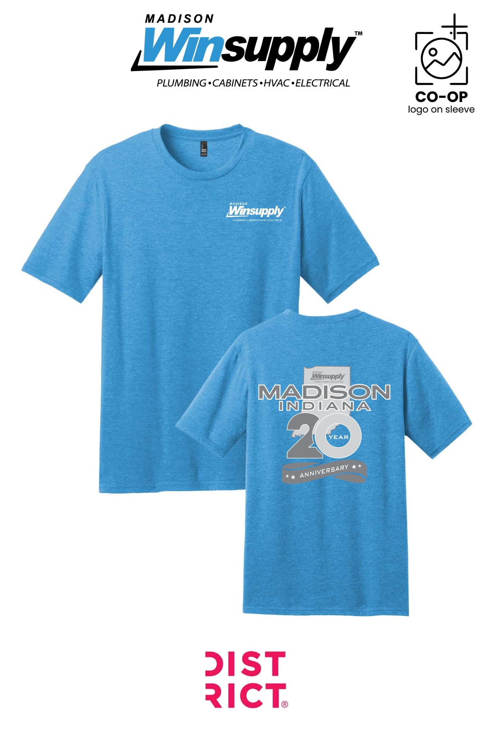 Perfect Blend® CVC Tee - Madison Winsupply - 20 Years Logo