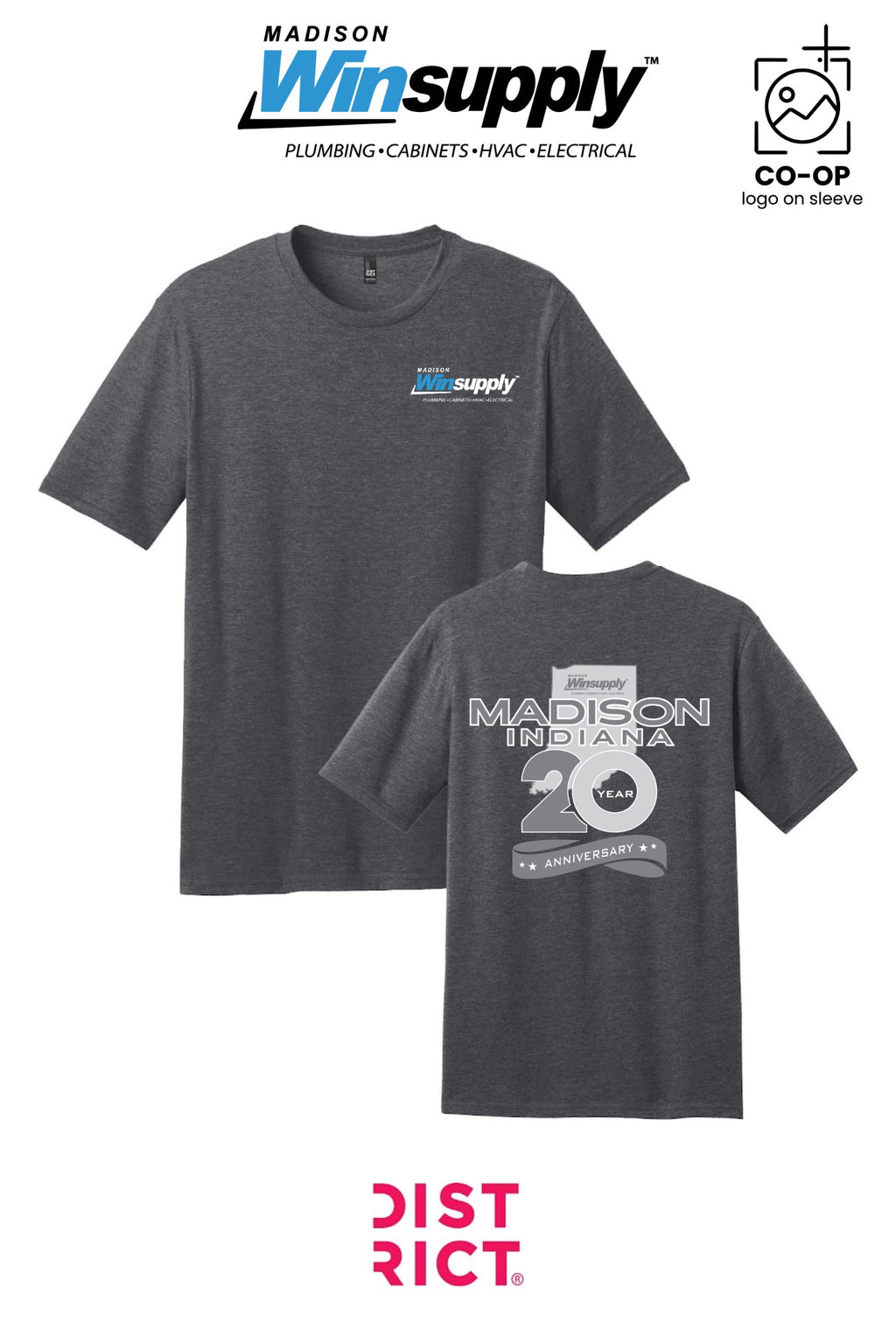 Perfect Blend® CVC Tee - Madison Winsupply - 20 Years Logo