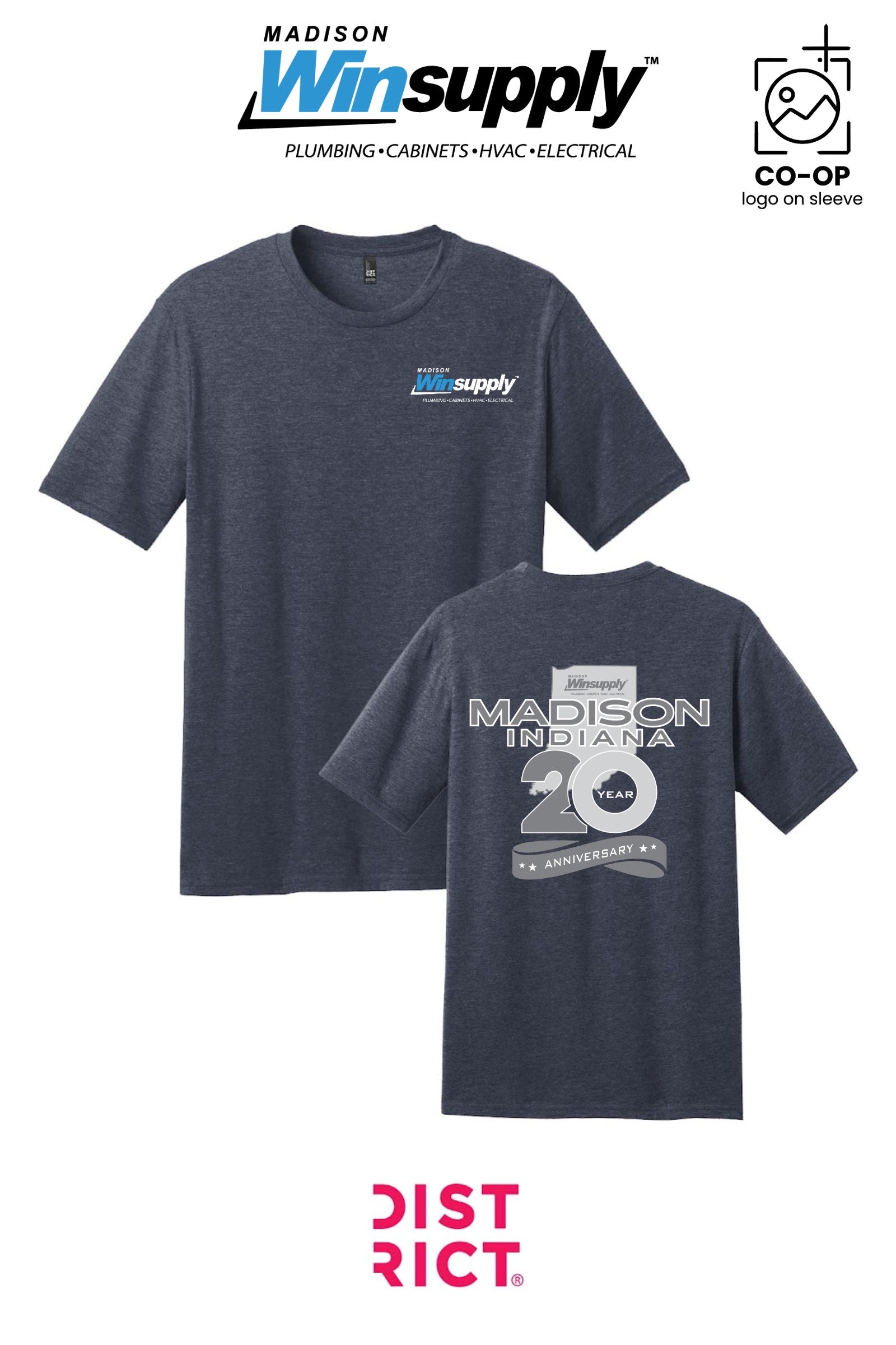 Perfect Blend® CVC Tee - Madison Winsupply - 20 Years Logo