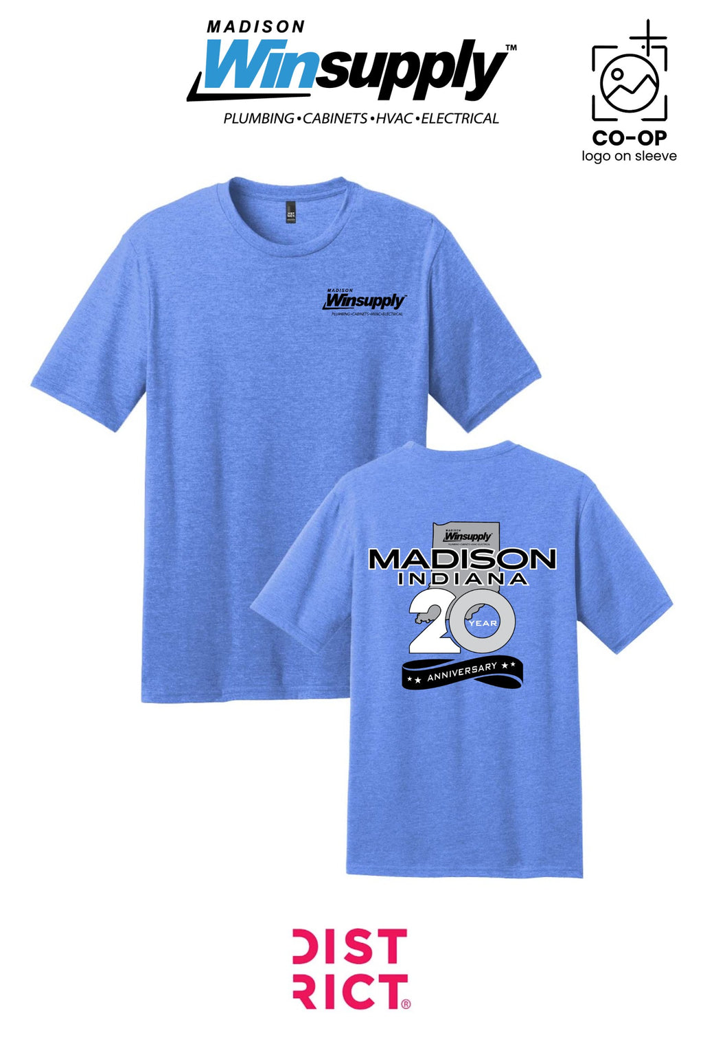 Perfect Blend® CVC Tee - Madison Winsupply - 20 Years Logo