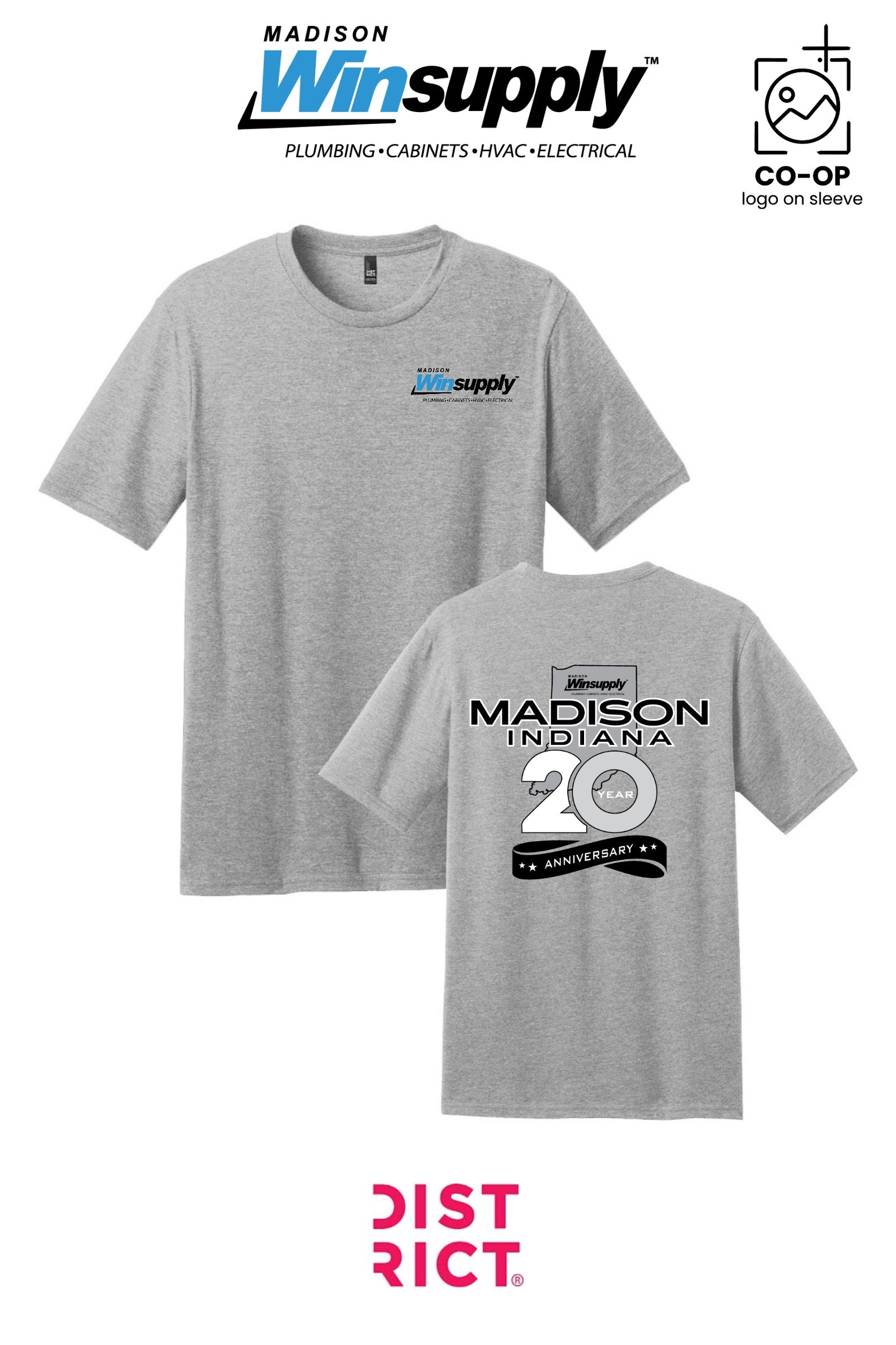Perfect Blend® CVC Tee - Madison Winsupply - 20 Years Logo