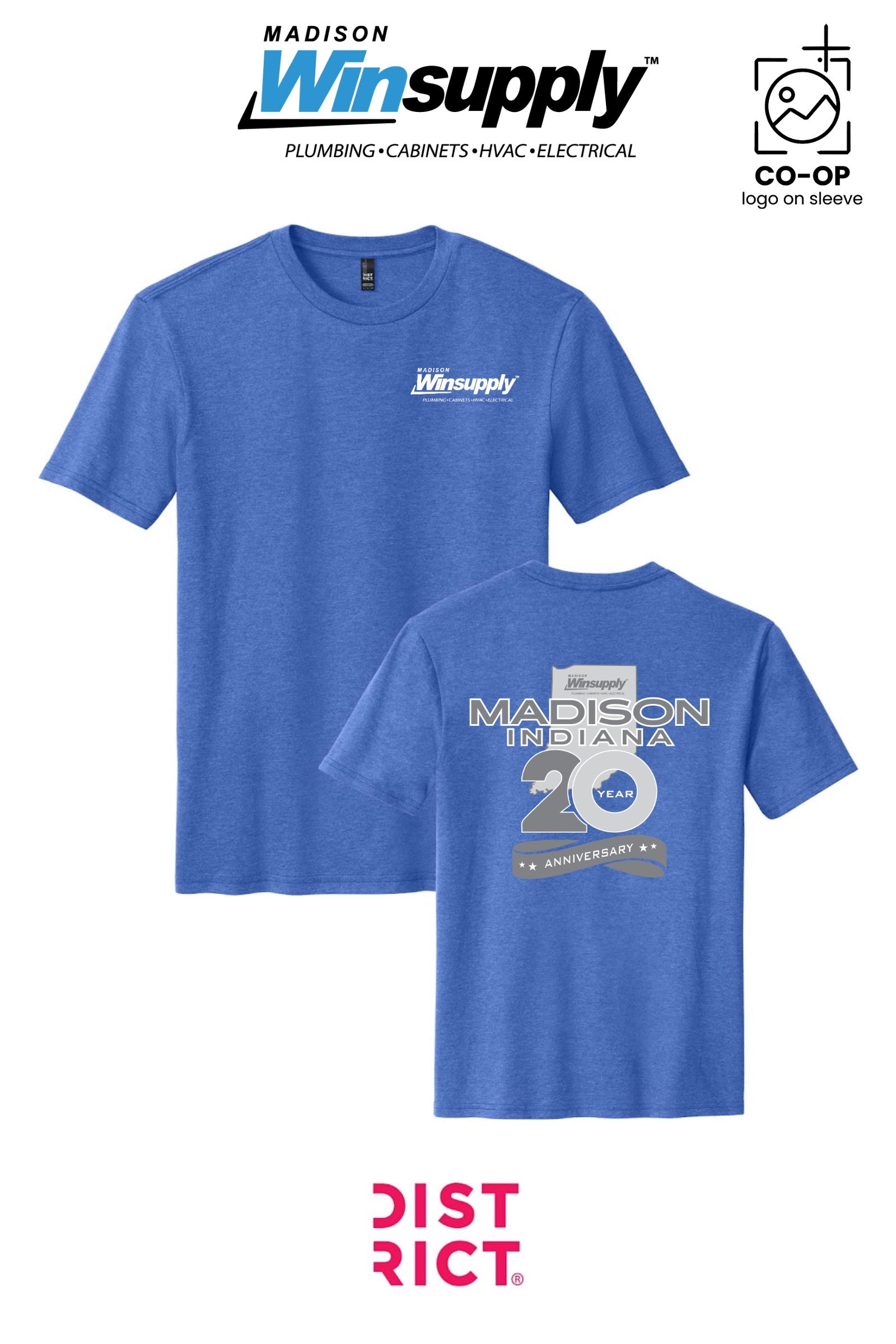 Perfect Blend® CVC Tee - Madison Winsupply - 20 Years Logo