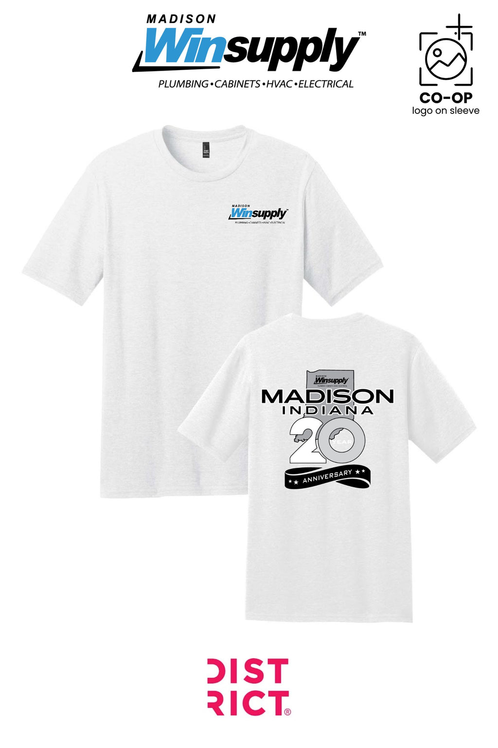 Perfect Blend® CVC Tee - Madison Winsupply - 20 Years Logo